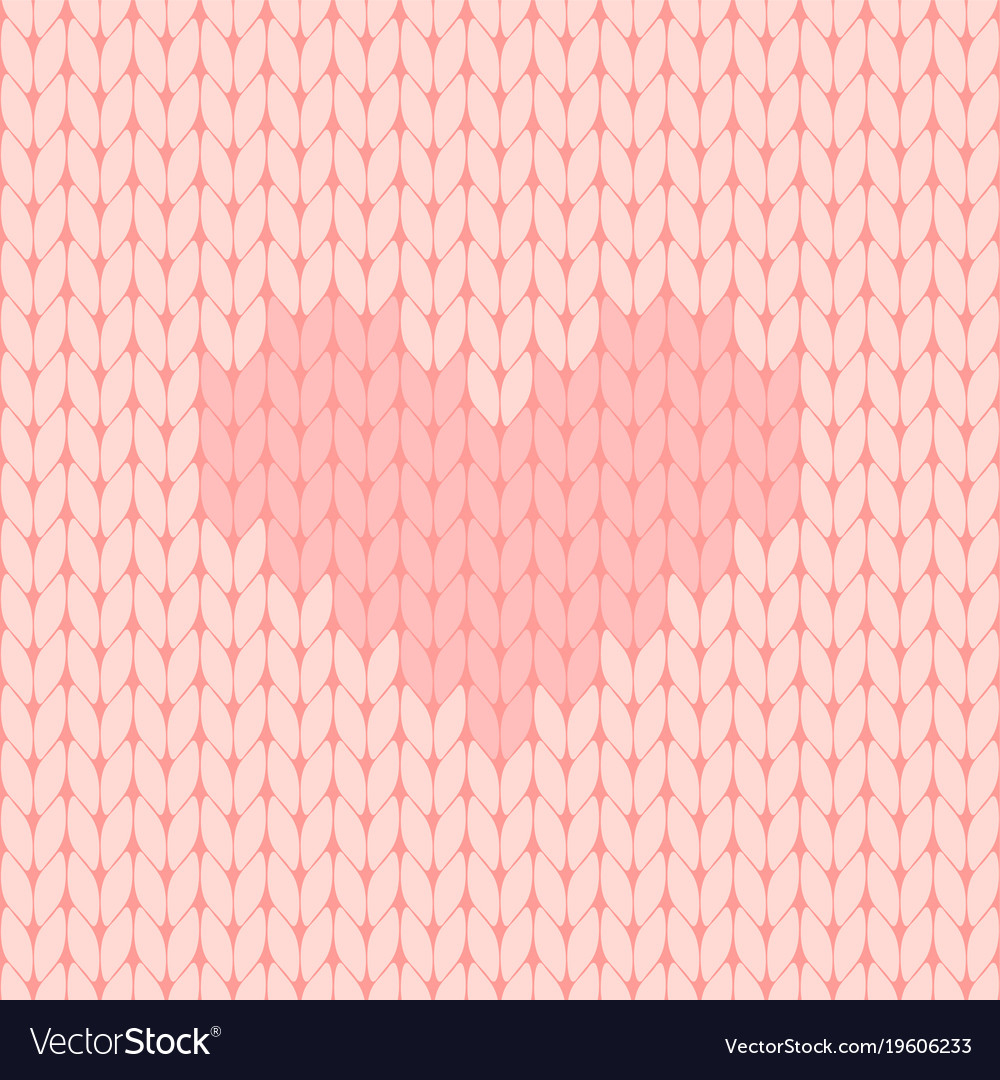 Knitted Heart Pattern Pink Knitted Seamless Pattern With Heart