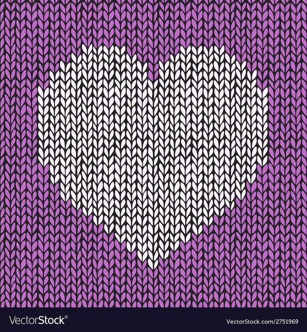 Knitted Heart Pattern Seamless Pattern With Hand Drawn Knitted Heart