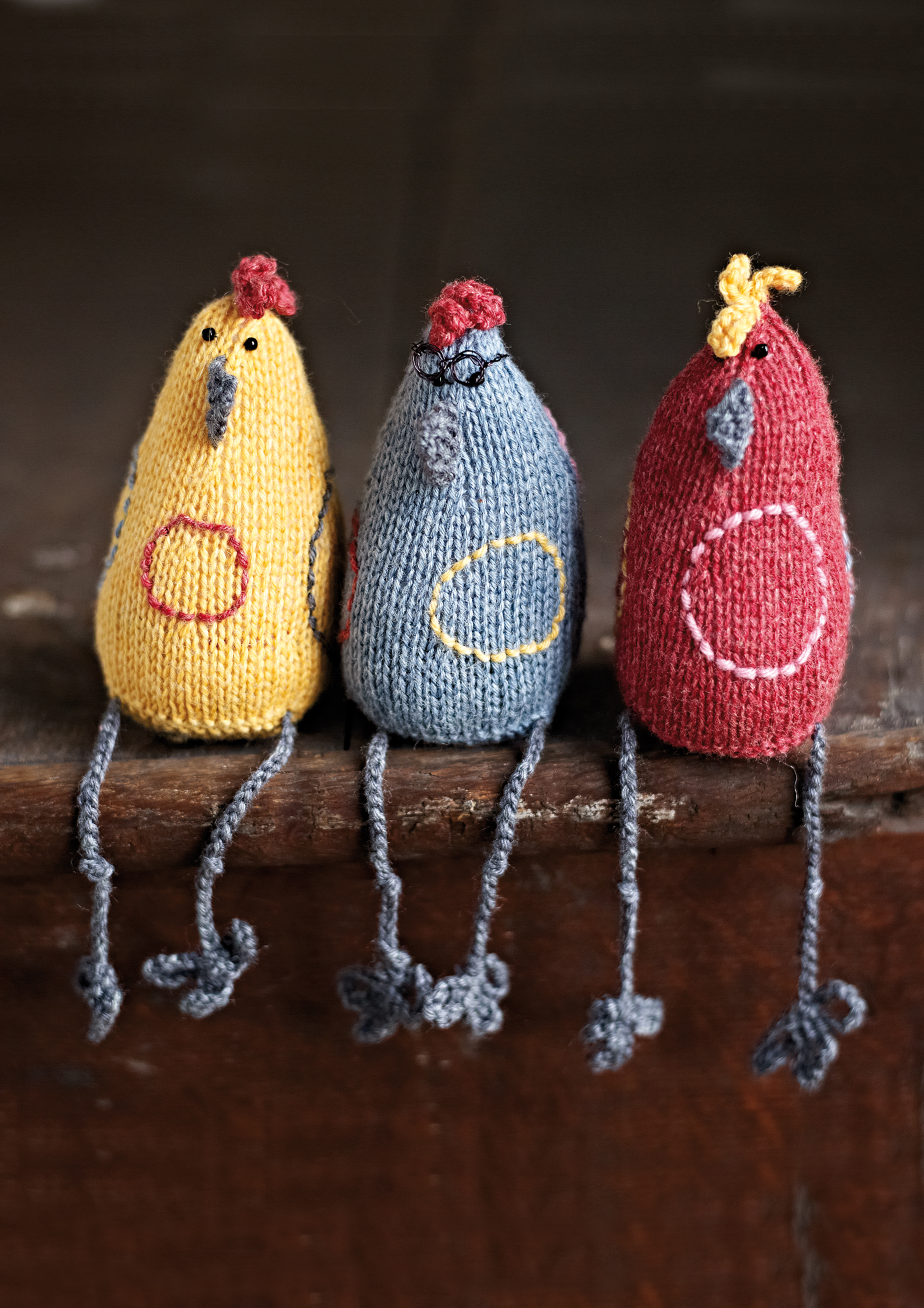 Knitted Hen Pattern Esther Ernie Enid Easter Chickens Knitrowan