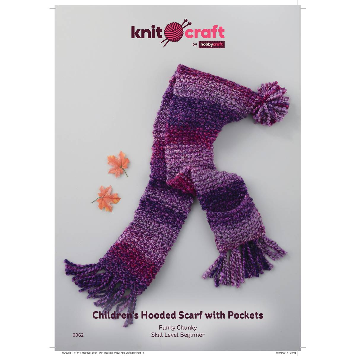 Knitted Hood Scarf Pattern Knitcraft Childrens Hooded Scarf With Pockets Digital Pattern 0062
