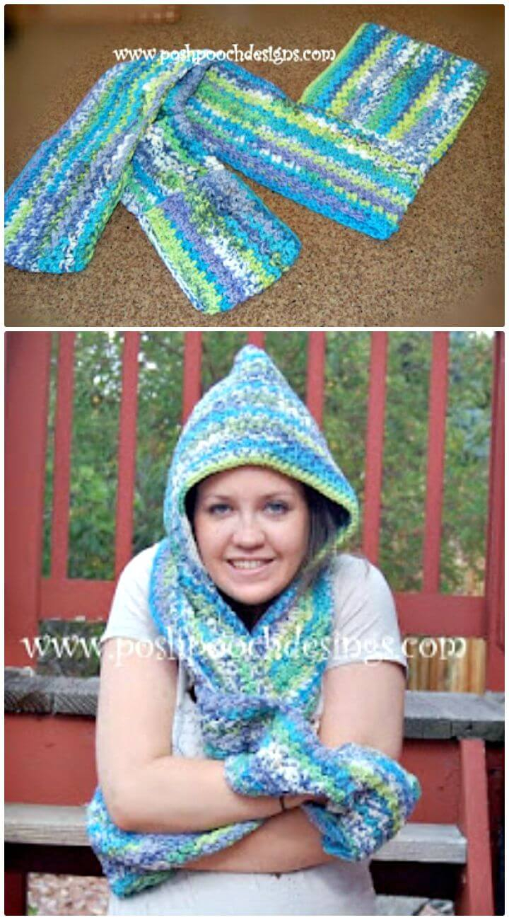 Knitted Hooded Scarf With Pockets Pattern 31 Free Crochet Hooded Scarf Patterns Diy Crafts