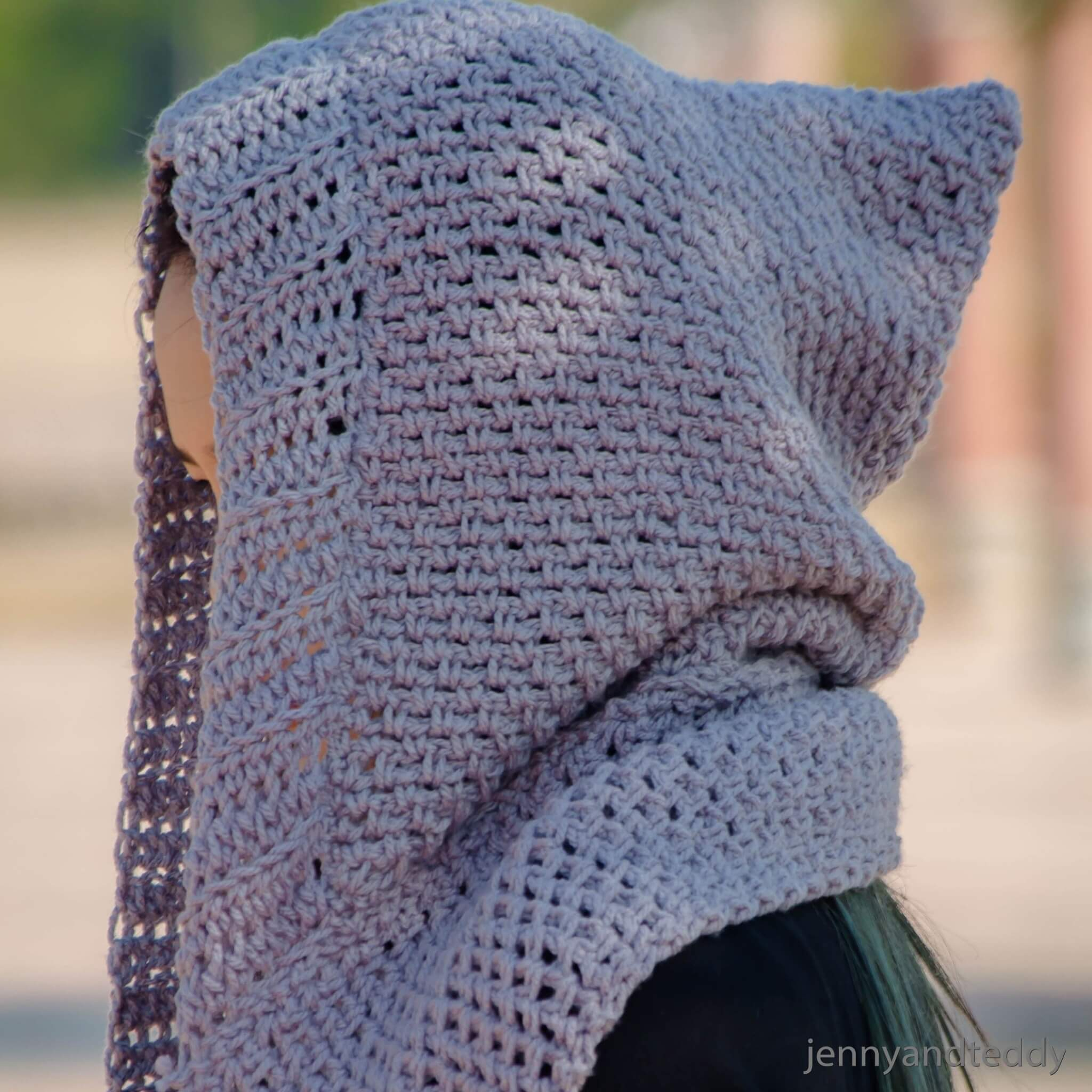 Knitted Hooded Scarf With Pockets Pattern Chloe Hooded Pockets Scarf Free Crochet Pattern