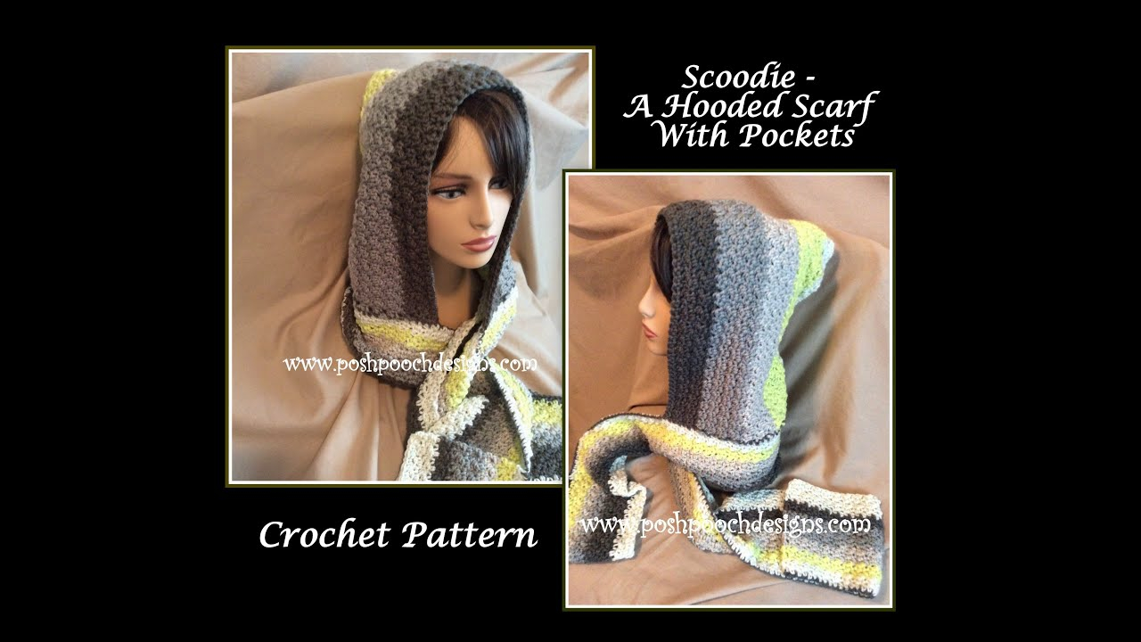 Knitted Hooded Scarf With Pockets Pattern Scoodie Hooded Scarf With Pockets Crochet Pattern