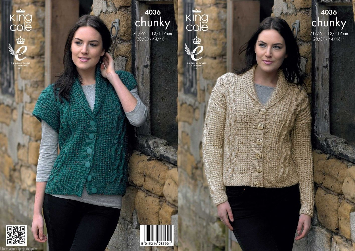 Knitted Jacket Patterns 4036 King Cole Chunky Tweed Cardigan Jacket Waistcoat Knitting Pattern To Chest 28 To 46