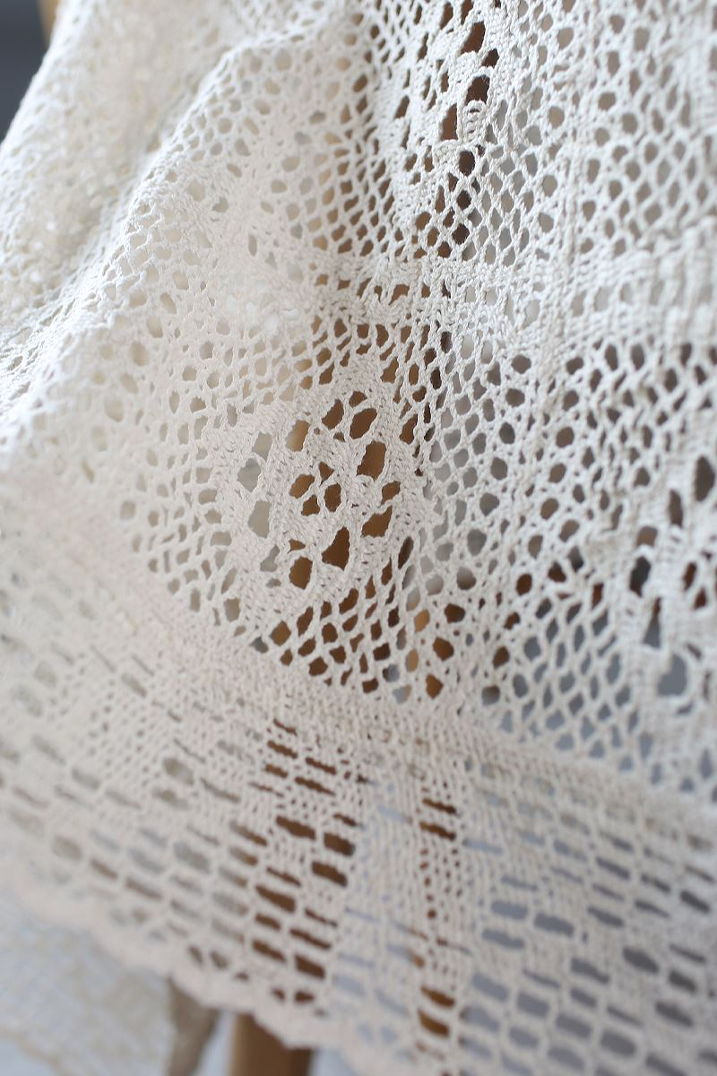 Knitted Lace Pattern 100 Cotton Knitted Lace Tablecloth Shab Chic Vintage Crocheted Tablecloth Handmade Cotton Lace Table Topper