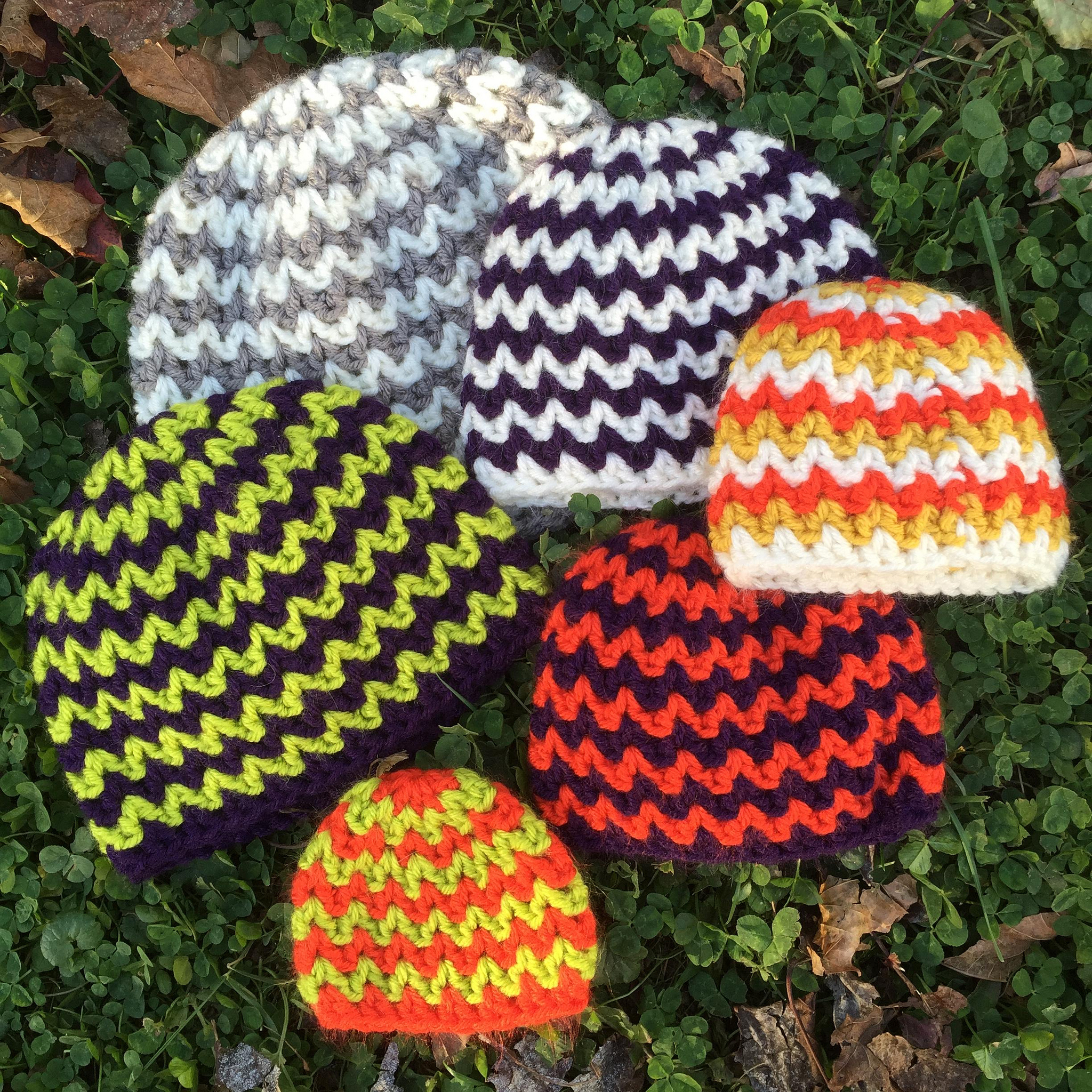Knitted Preemie Hat Patterns Free Crochet Pattern Quick And Simple Chevron Hats Preemie