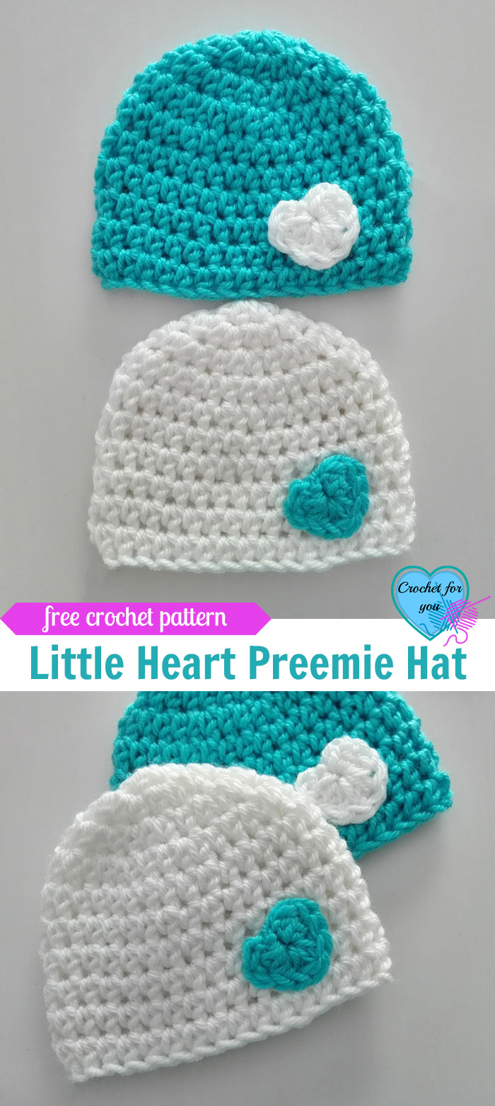 Knitted Preemie Hat Patterns Little Heart Preemie Hat Free Crochet Pattern Crochet For You