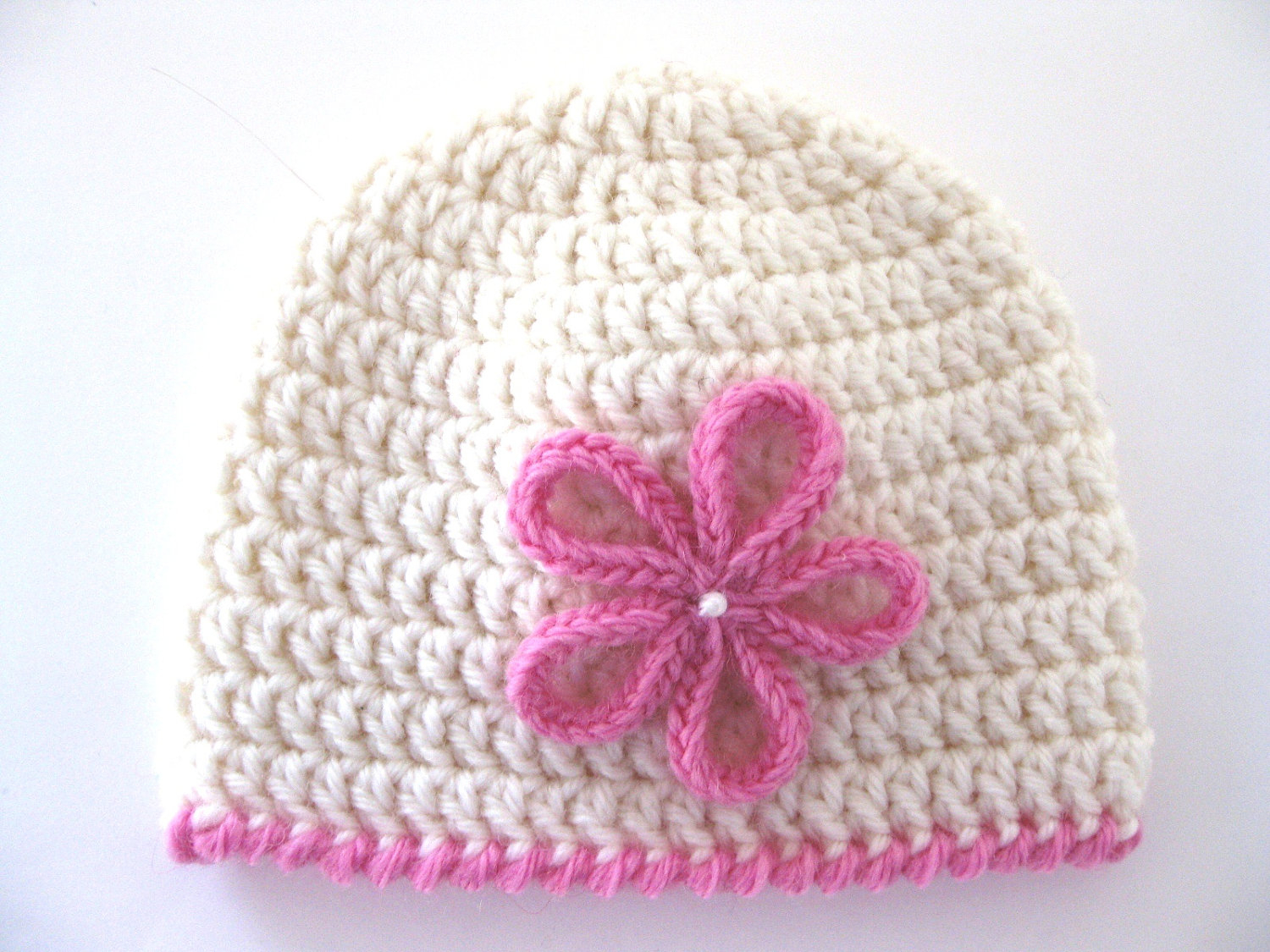 Knitted Preemie Hat Patterns Pattern Preemie Crochet Hat Flower Pdf Girl Ba Edging White Pink Beanie Embellish Applique Double Crochet Treble Clear Instructions