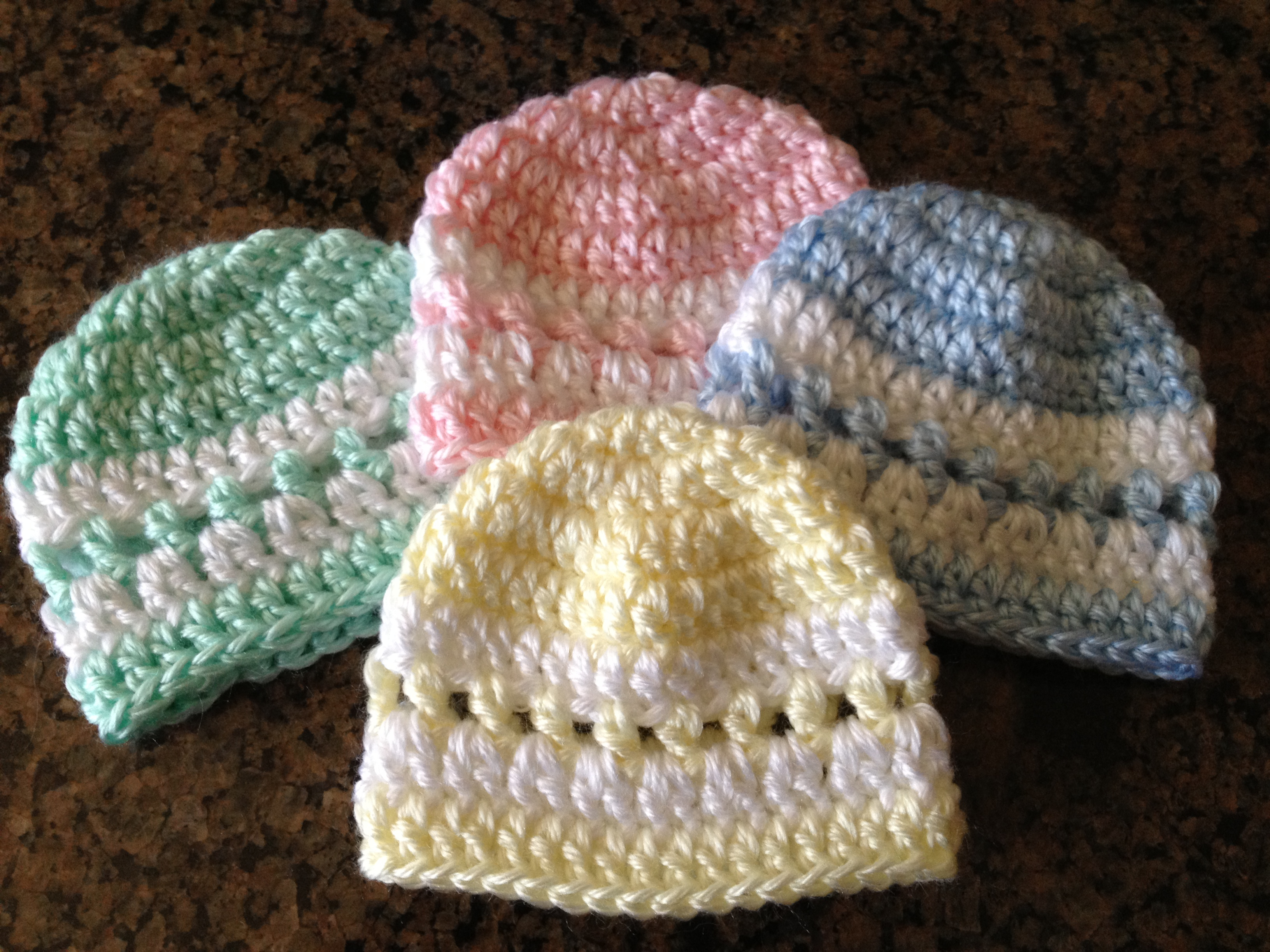 Knitted Preemie Hat Patterns Quick Color Band Preemie Beanie Sheepishly Sharing