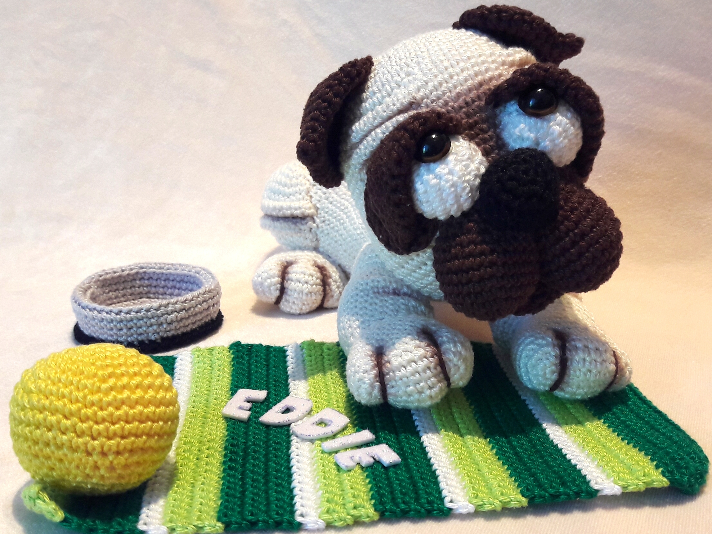 Knitted Pug Pattern Crochet Pattern Eddie The Pug