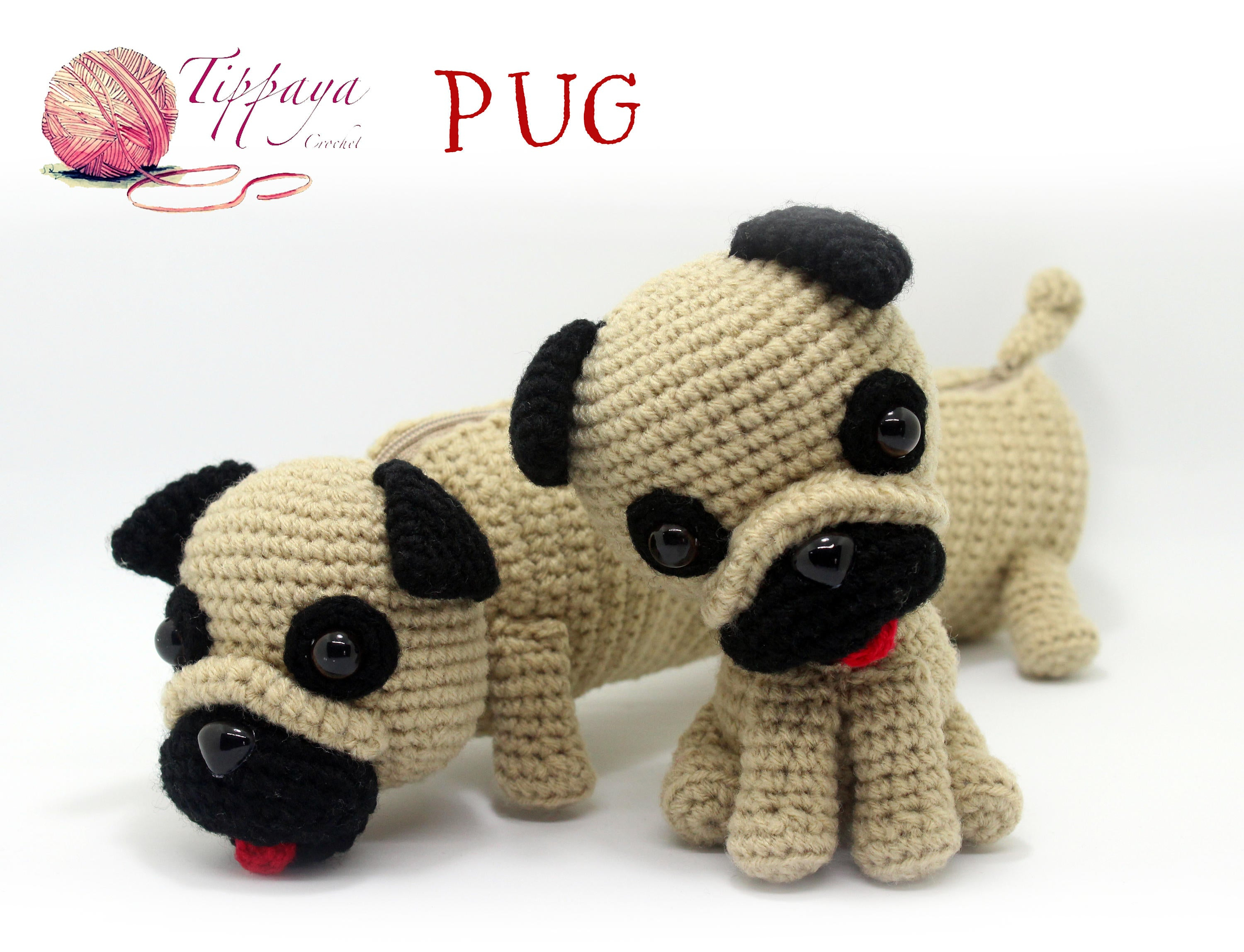 Knitted Pug Pattern Crochet Pattern Of Pug Pencil Case And Pug Amigurumi