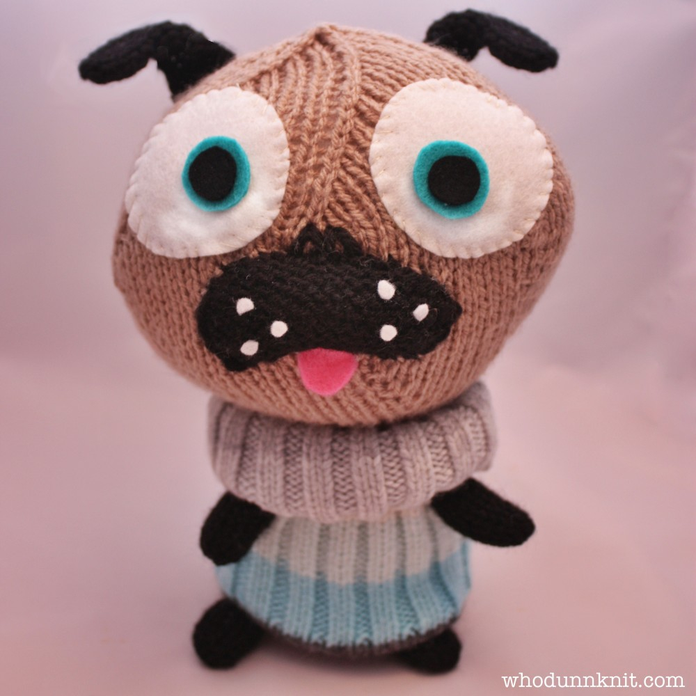 Knitted Pug Pattern Free Pattern Little Knitted Polar Pug Whodunnknit