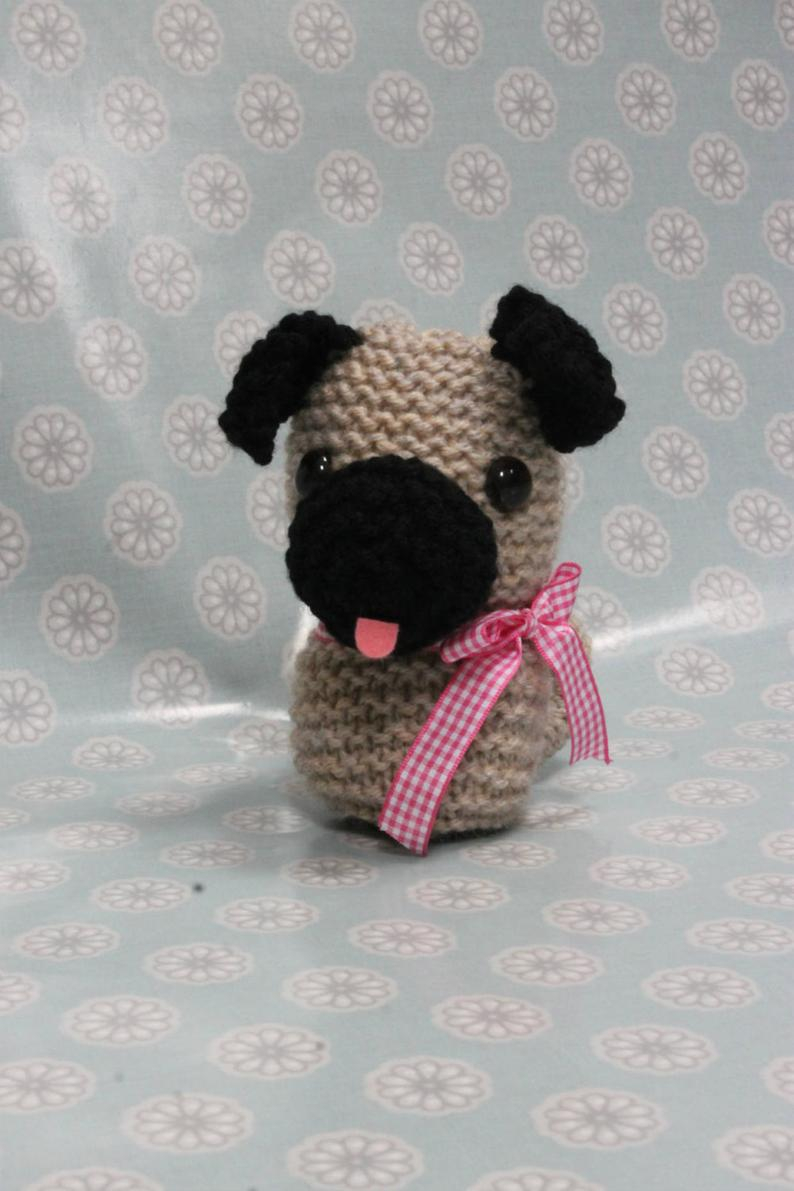 Knitted Pug Pattern Knitting Pattern Pug Dog
