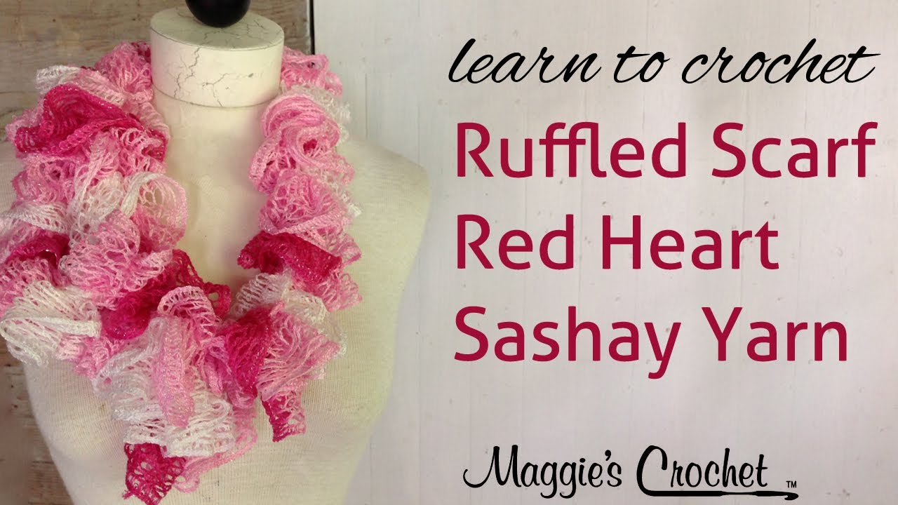 Knitted Ruffle Scarf Pattern Crochet Red Heart Boutique Sashay Yarn Ruffle Scarf