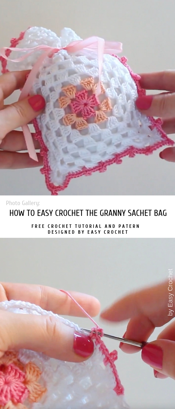 Knitted Sachet Pattern Pattern Center How To Easy Crochet The Granny Sachet Bag