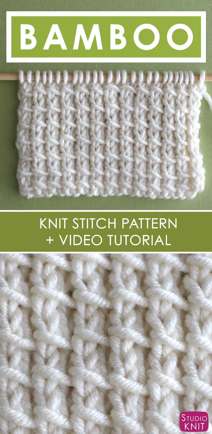 Knitted Scarf Patterns Pinterest Bamboo Stitch Knitting Pattern Studio Knit
