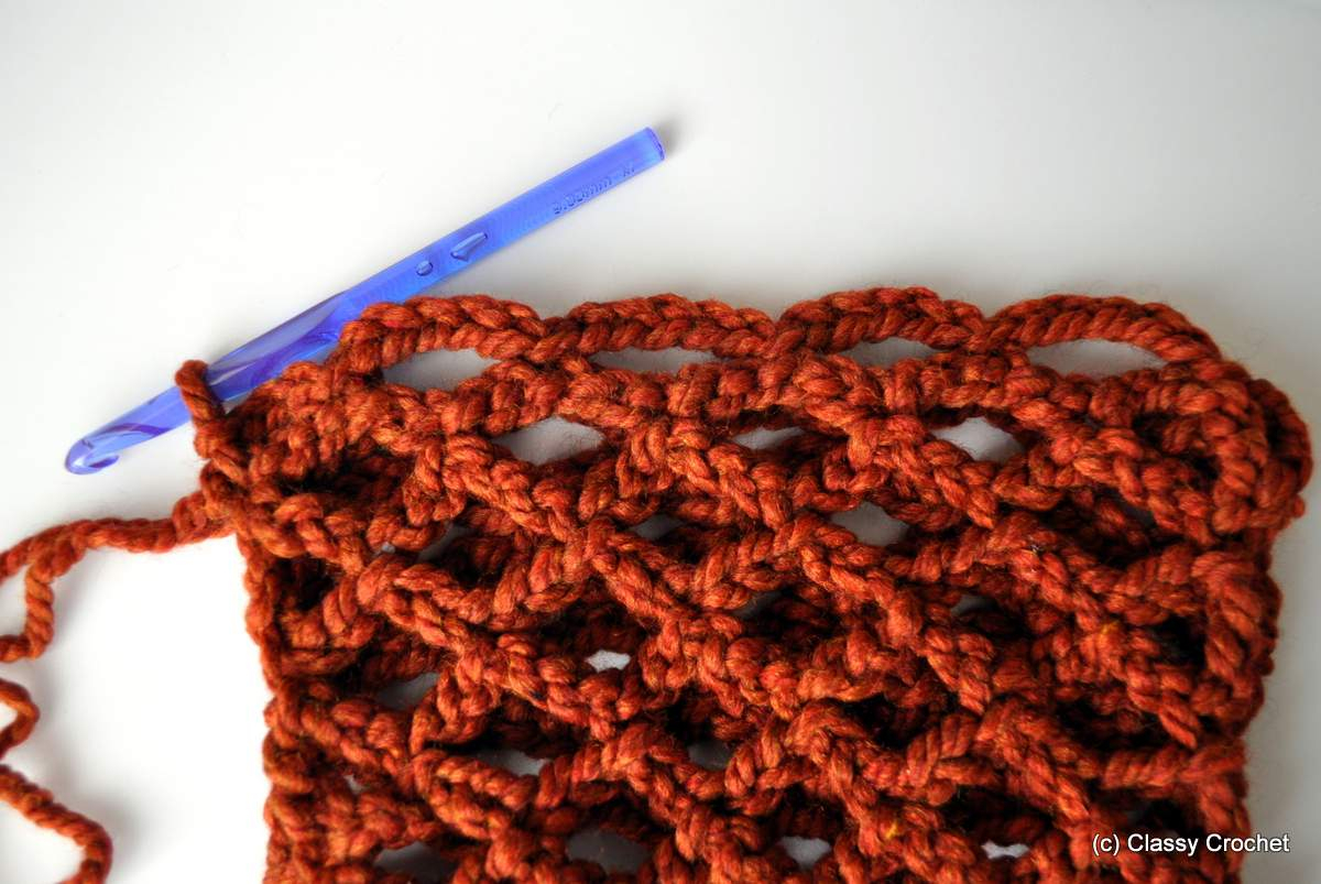 Knitted Scarf Patterns Pinterest Free Pattern Diamond Lattice Chain Crochet Infinity Scarf Classy