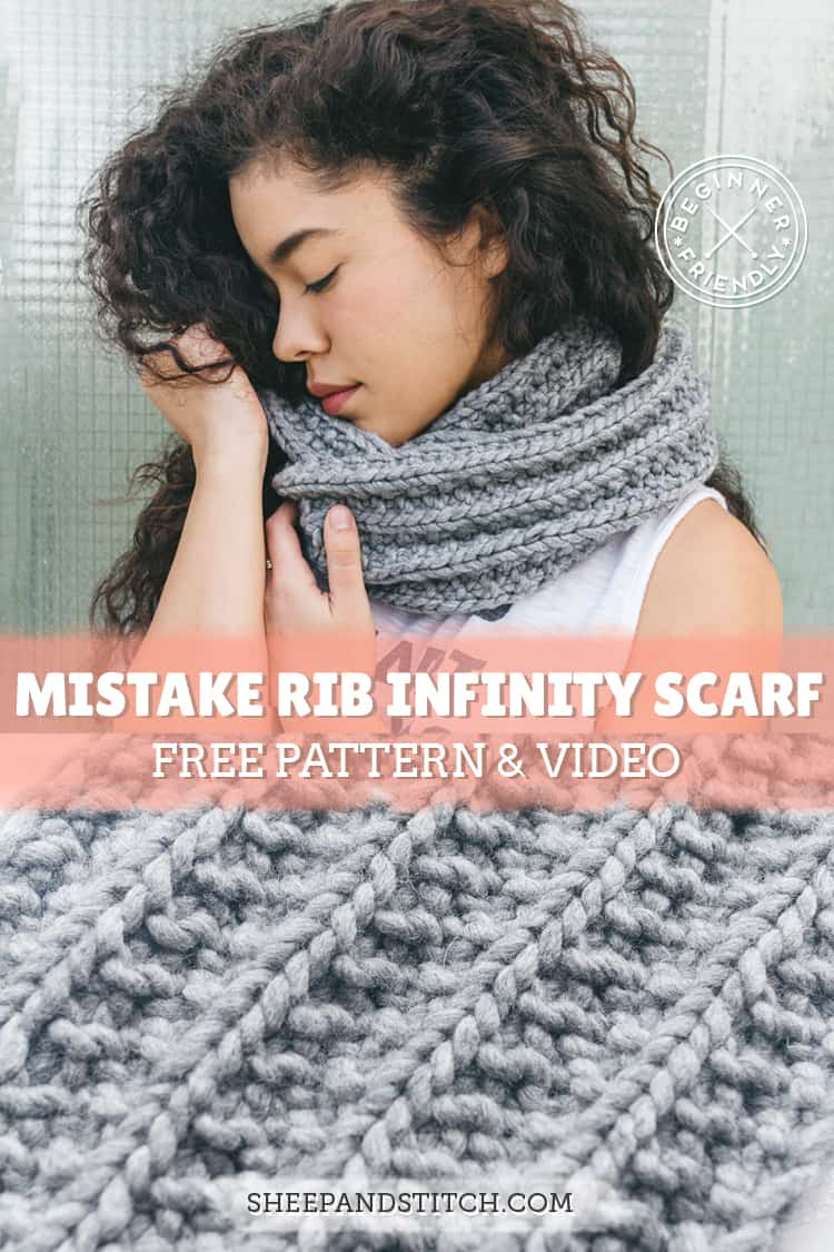 Knitted Scarf Patterns Pinterest How To Knit An Infinity Scarf Pattern For Beginners Sheep And Stitch