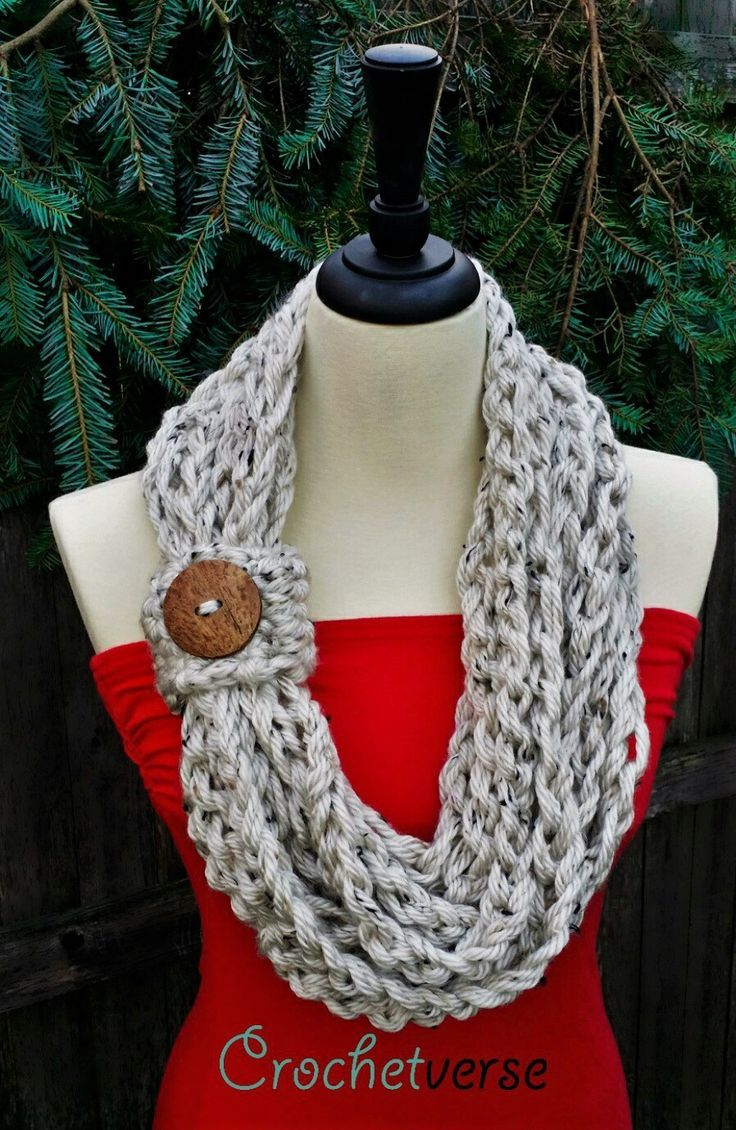 Knitted Scarf Patterns Pinterest How To Make Crochet Infinity Scarf Pattern Crochet And Knitting