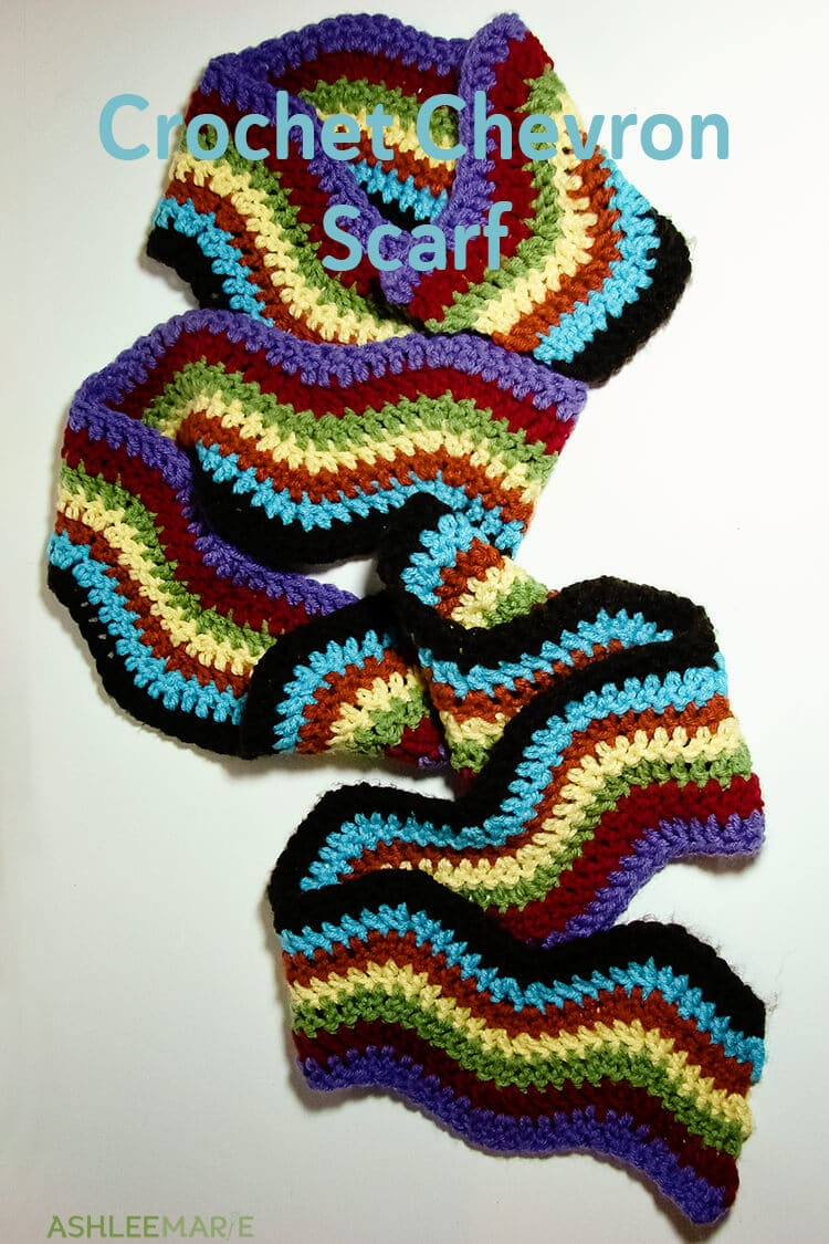 Knitted Scarf Patterns Pinterest Rainbow Chevron Crochet Scarf Pattern Ashlee Marie