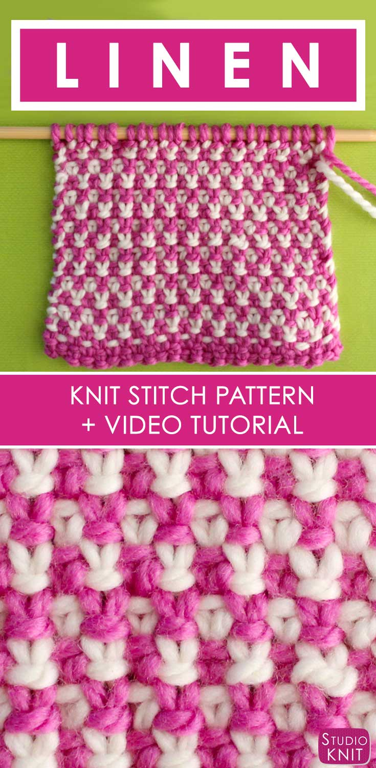 Knitted Scarf Patterns Pinterest The Linen Stitch Knitting Pattern Studio Knit