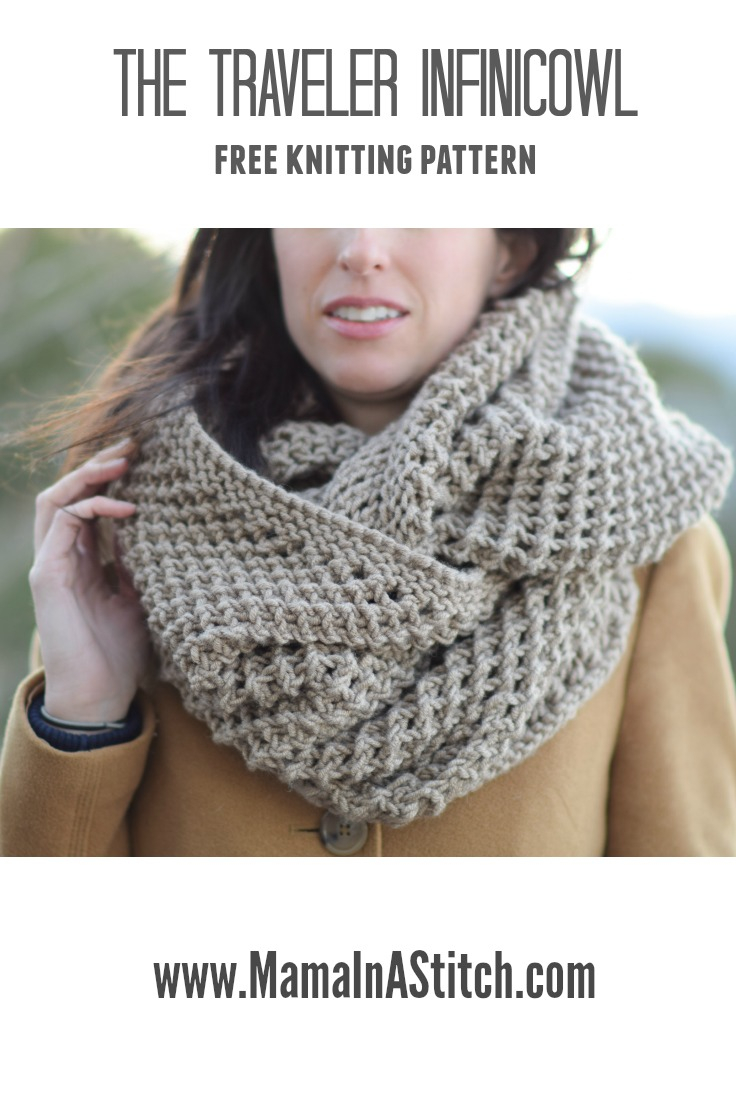 Knitted Scarf Patterns Pinterest The Traveler Knit Infinicowl Scarf Pattern Mama In A Stitch