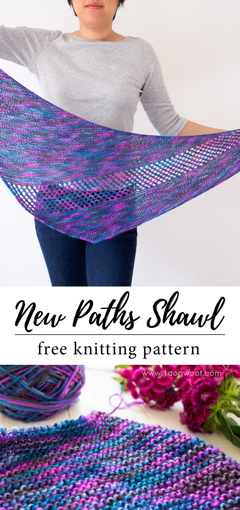 Knitted Shawls Patterns Free New Paths Shawl Free Knitting Pattern One Dog Woof