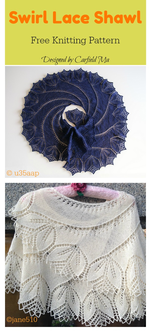 Knitted Shawls Patterns Free Swirl Lace Shawl Free Knitting Pattern