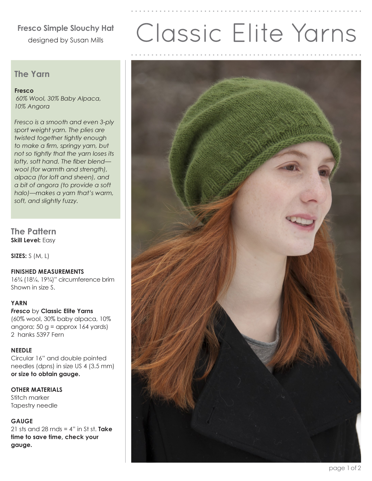 Knitted Slouchy Hat Pattern Fresco Simple Slouchy Hat