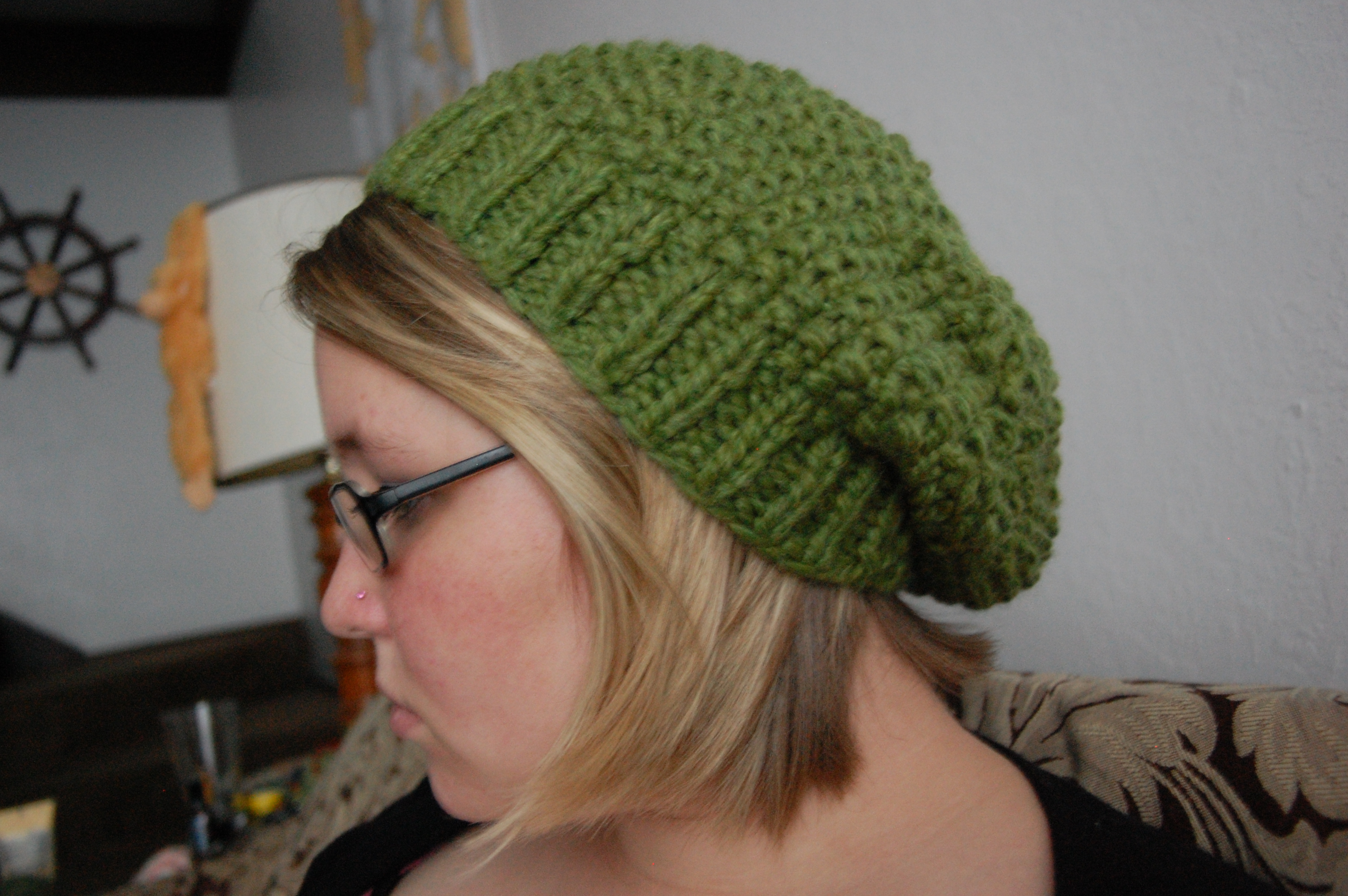 Knitted Slouchy Hat Pattern Lemon Grass Hat Knittybutton