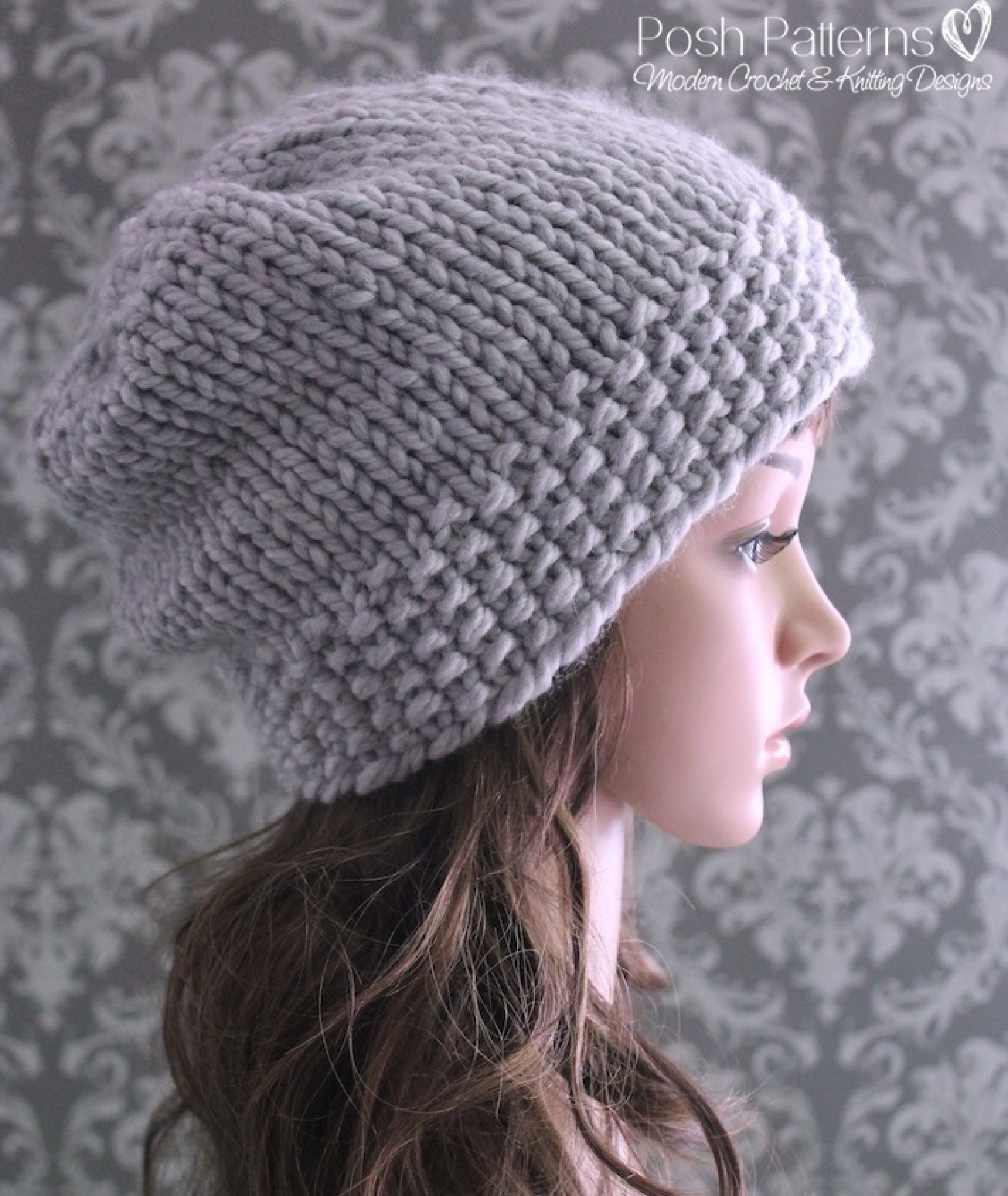 Knitted Slouchy Hat Pattern Slouchy Hat Knitting Pattern Knit Slouchy Hat