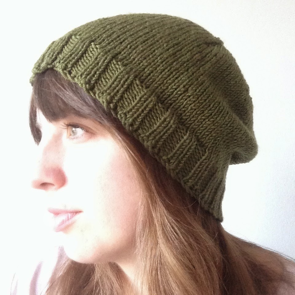 Knitted Slouchy Hat Pattern Working Yarns Pattern Knitted Simple Slouchy Hat