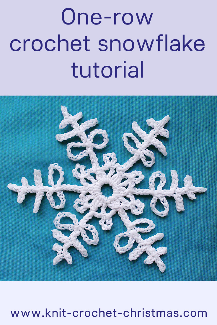 Knitted Snowflake Pattern 1 Row Crochet Snowflake Tutorial Knit Crochet Christmas