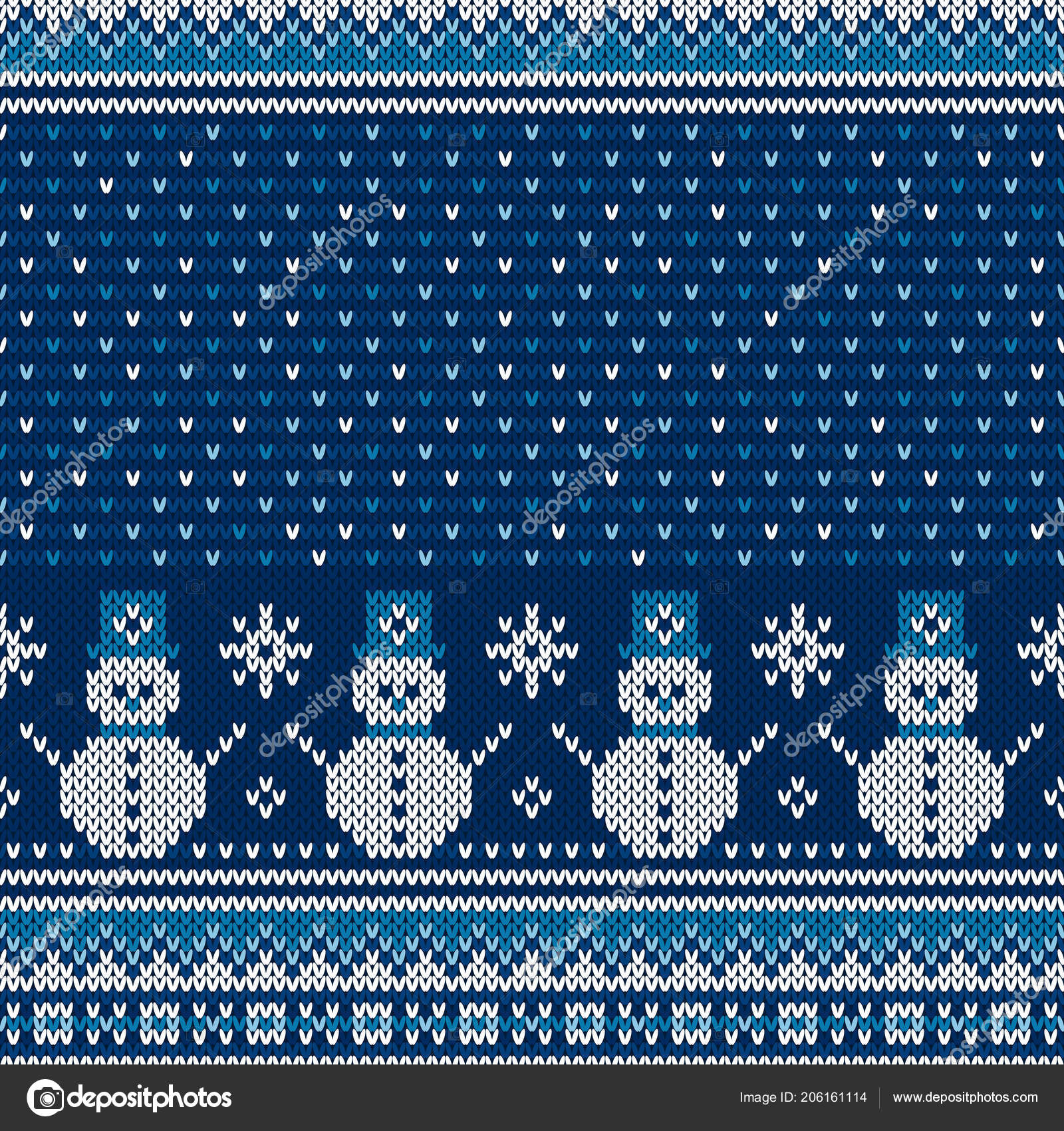 Knitted Snowflake Pattern Winter Holiday Seamless Knitted Pattern Snowman Snowflakes Christmas