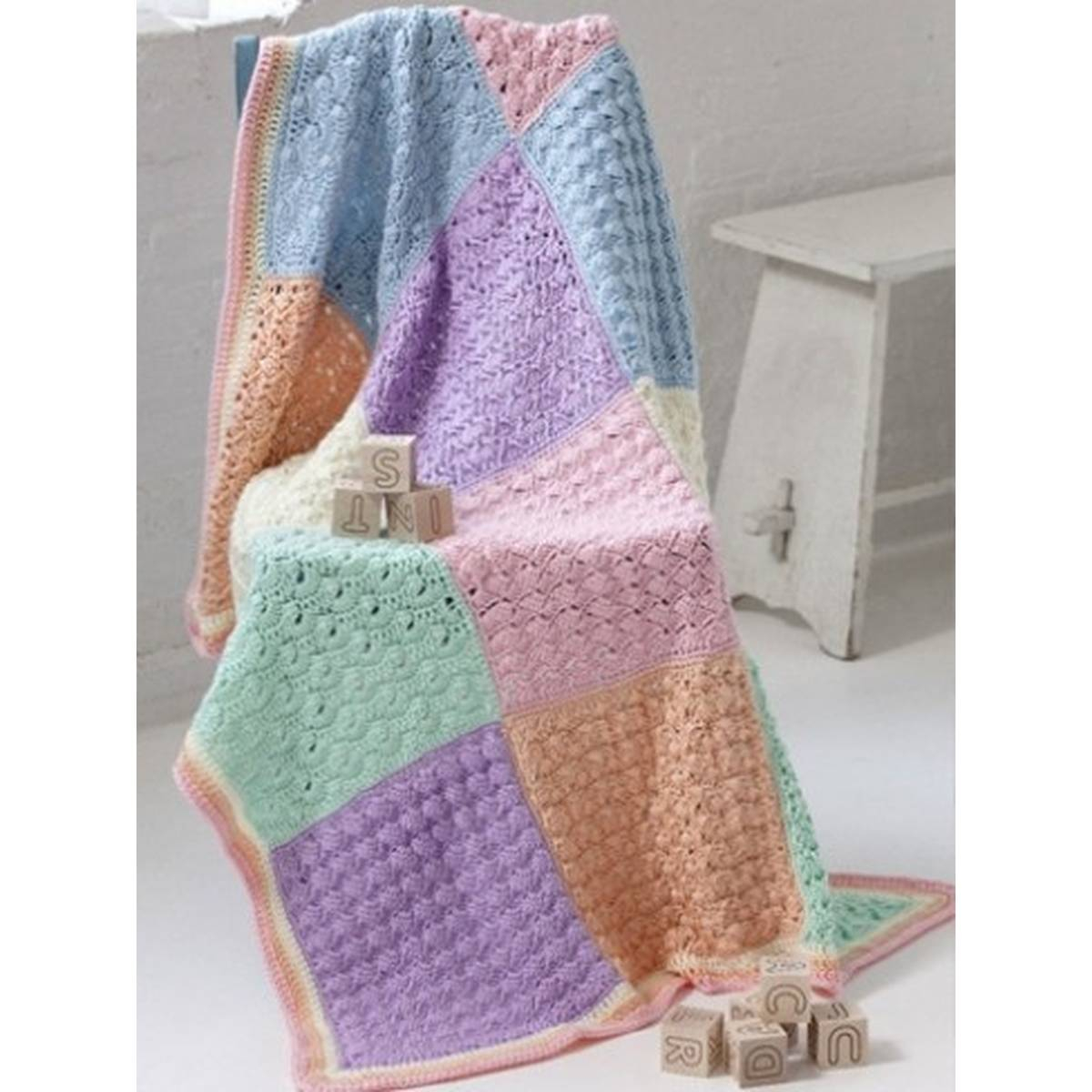 Knitted Squares Patterns Free Free Pattern Caron Sampler Squares Ba Blanket Hobcraft