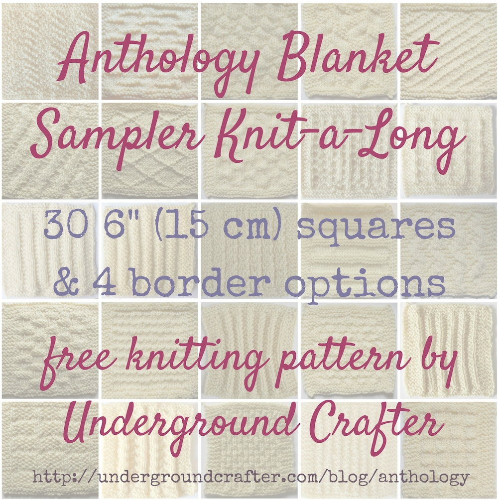 Knitted Squares Patterns Free Knitting Pattern Anthology Blanket Sampler Knit A Long