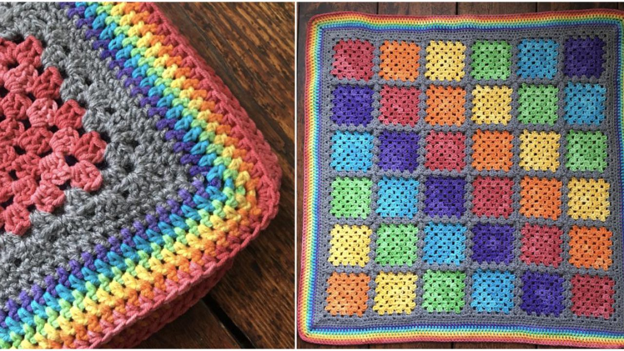 Knitted Squares Patterns Free Rainbow Granny Squares Free Crochet Pattern Styles Idea