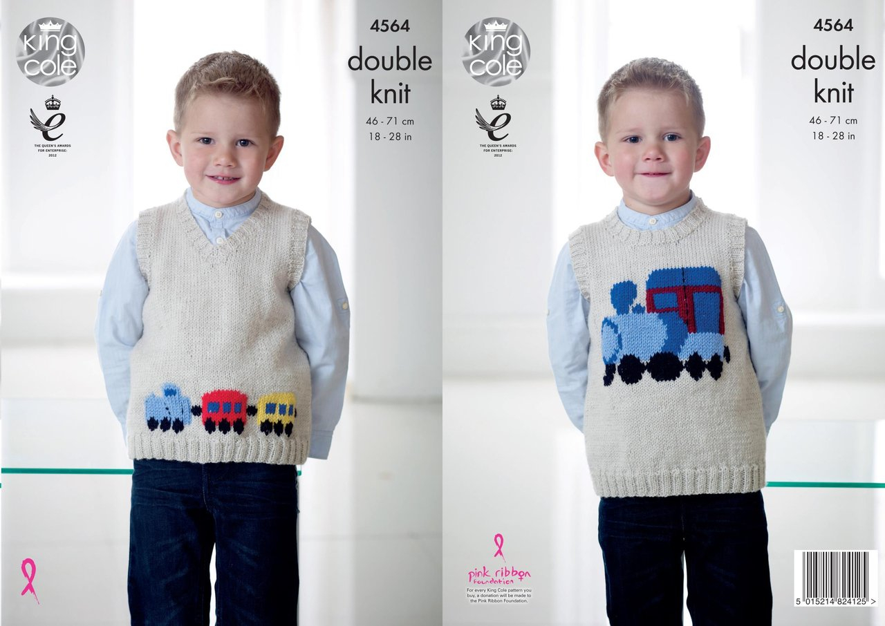 Knitted Tank Top Patterns King Cole 4564 Knitting Pattern Childrens Train Tank Tops In King Cole Pricewise Dk