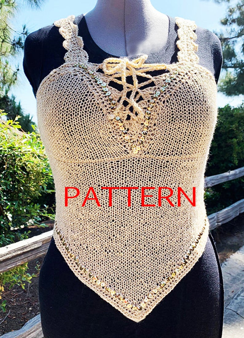 Knitted Tank Top Patterns Knitted Top Pattern Knitted Top Pattern For Women Sparkly Tank Top Pattern Knit Tank Top Tutorial