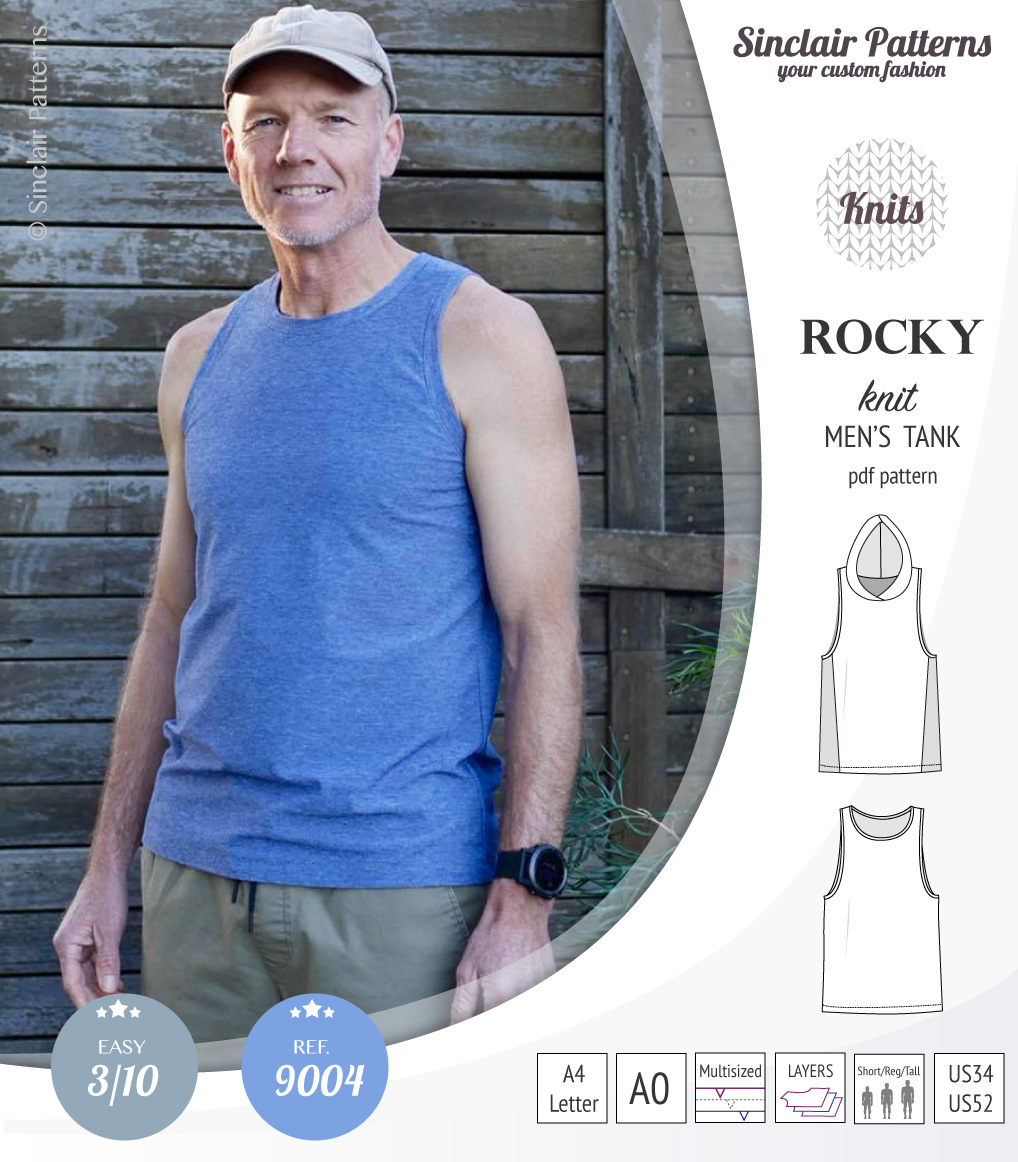 Knitted Tank Top Patterns Rocky Semi Fitted Knit Tank With Optional Panels And A Hood For Men Pdf