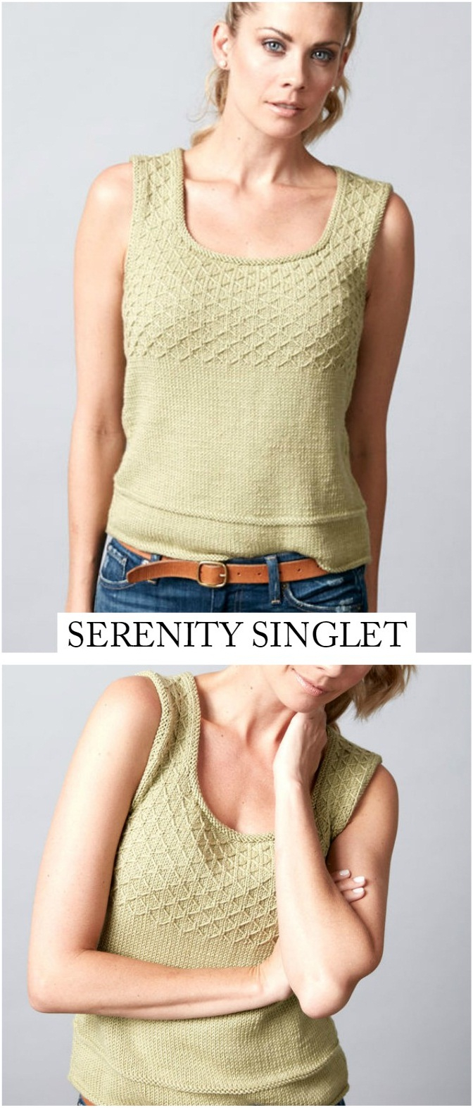 Knitted Tank Top Patterns Serenity Singlet Free Knitting Pattern