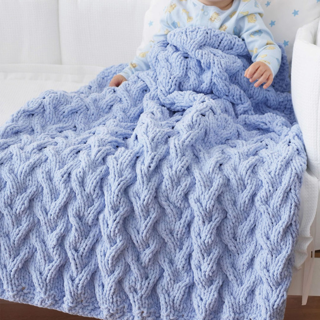 Knitting Afghan Patterns Free Lovely Cabled Ba Blanket Free Knitting Pattern