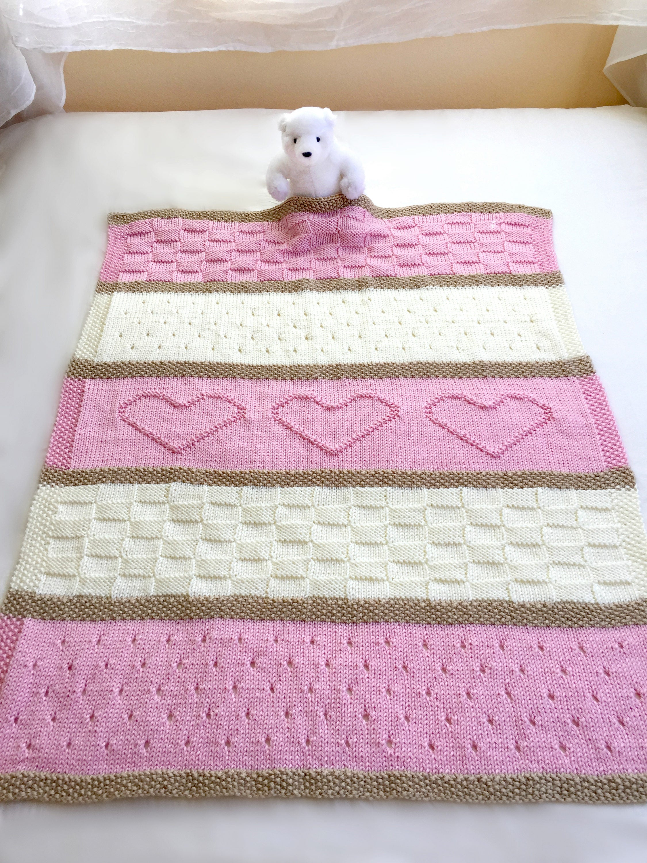 Knitting Baby Blankets Patterns Ba Blanket Pattern Knit Ba Blanket Pattern Heart Ba Blanket Pattern Crib Blanket Knitting Pattern Deborah Oleary