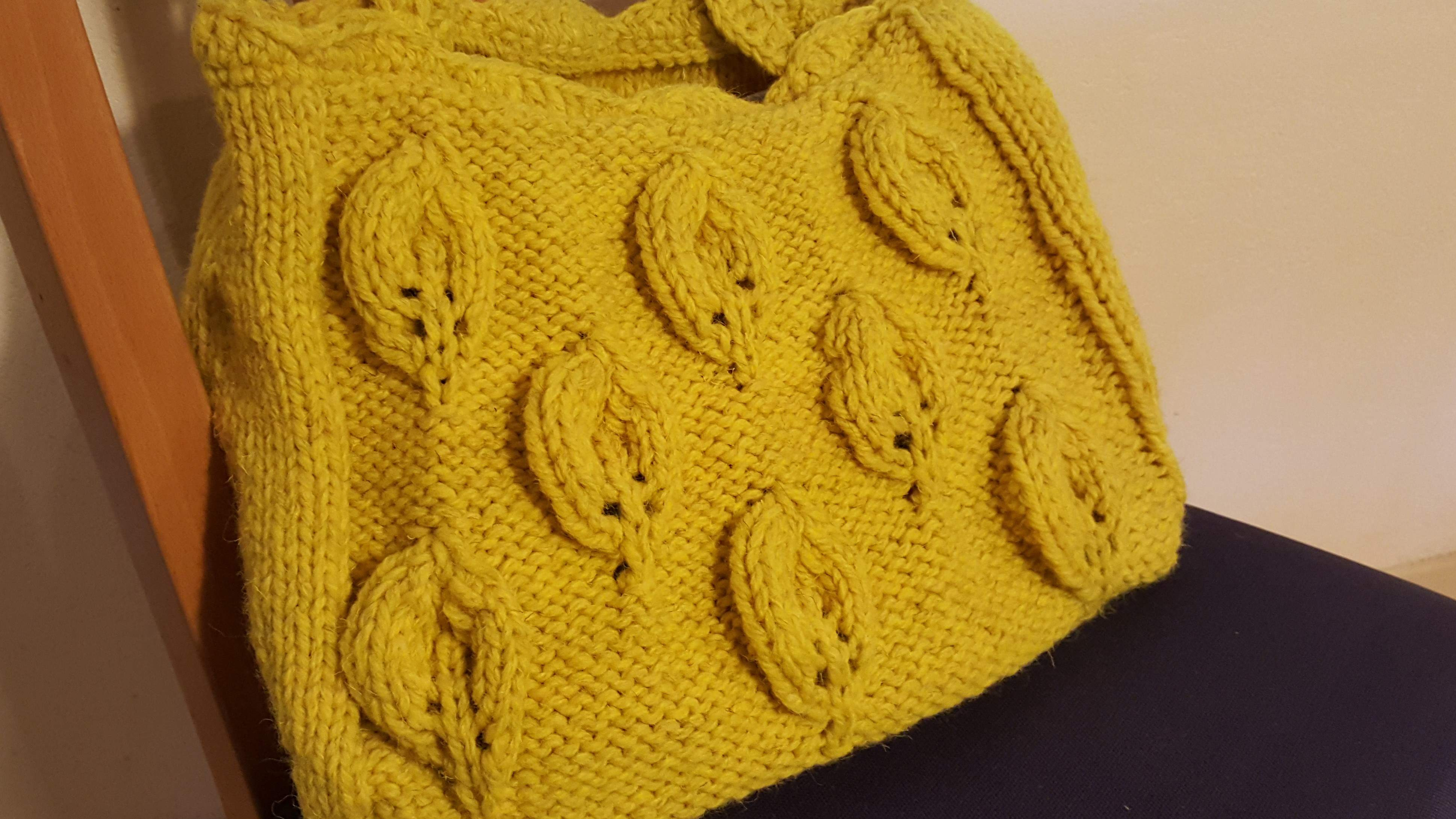 Knitting Leaf Pattern Knitting Pattern Leaf Bag