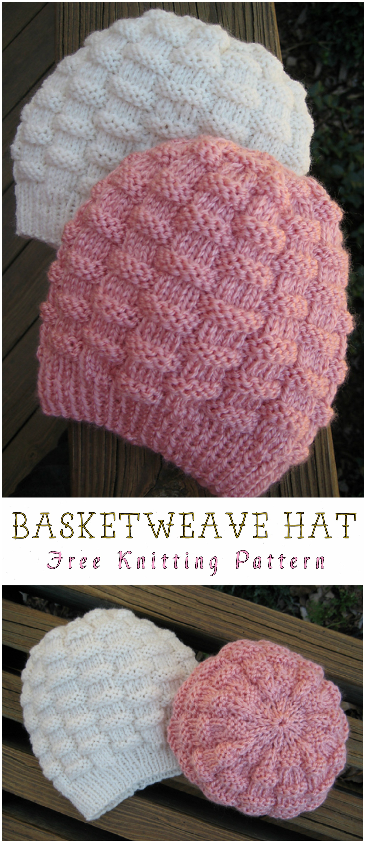 Knitting Pattern Bobble Hat Basketweave Hat Free Knitting Pattern Yarn Hooks