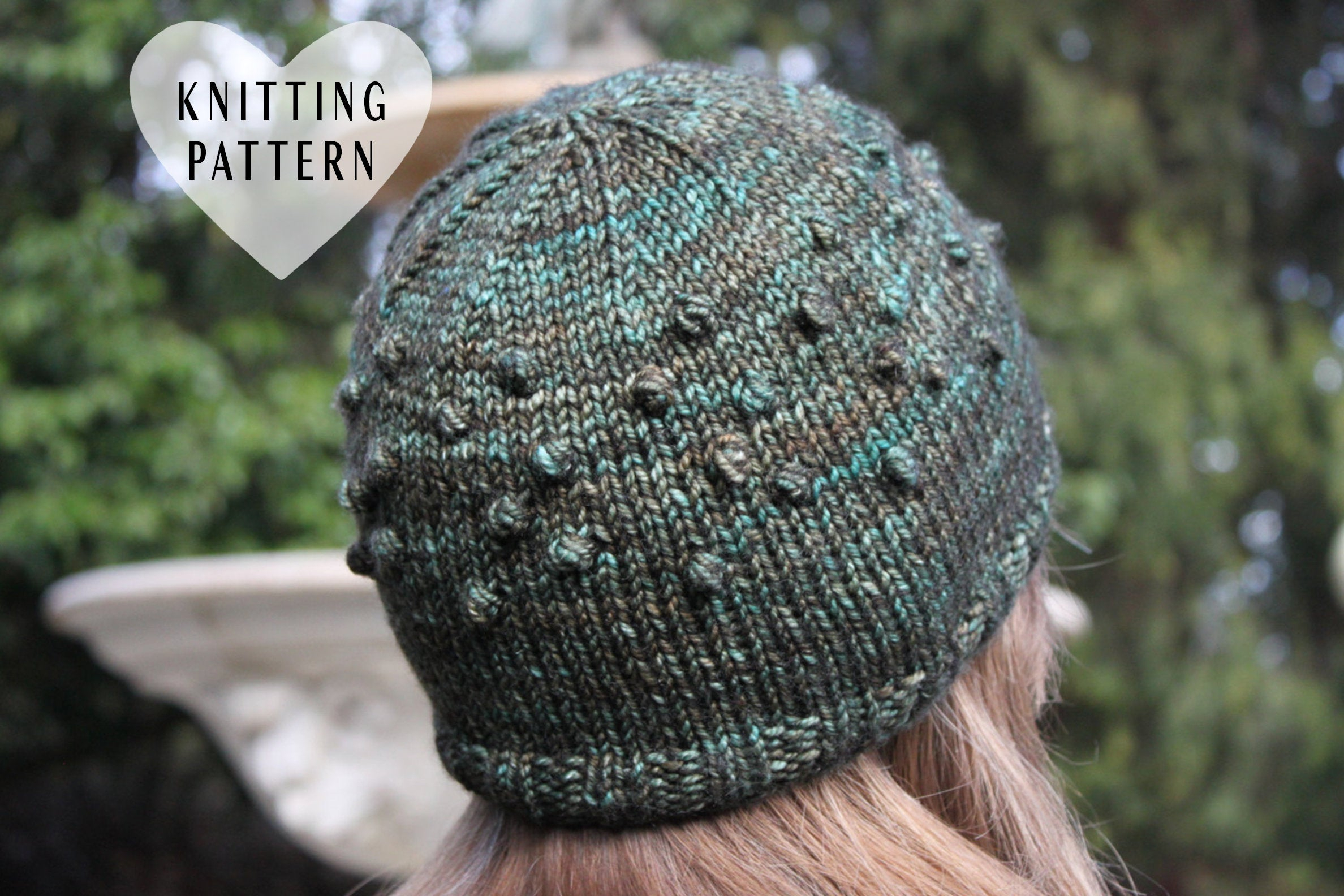 Knitting Pattern Bobble Hat Knitting Pattern Bobble Hat Knit Knitted Adult Size Green Hat Beanie Fleece Lined Madelinetosh