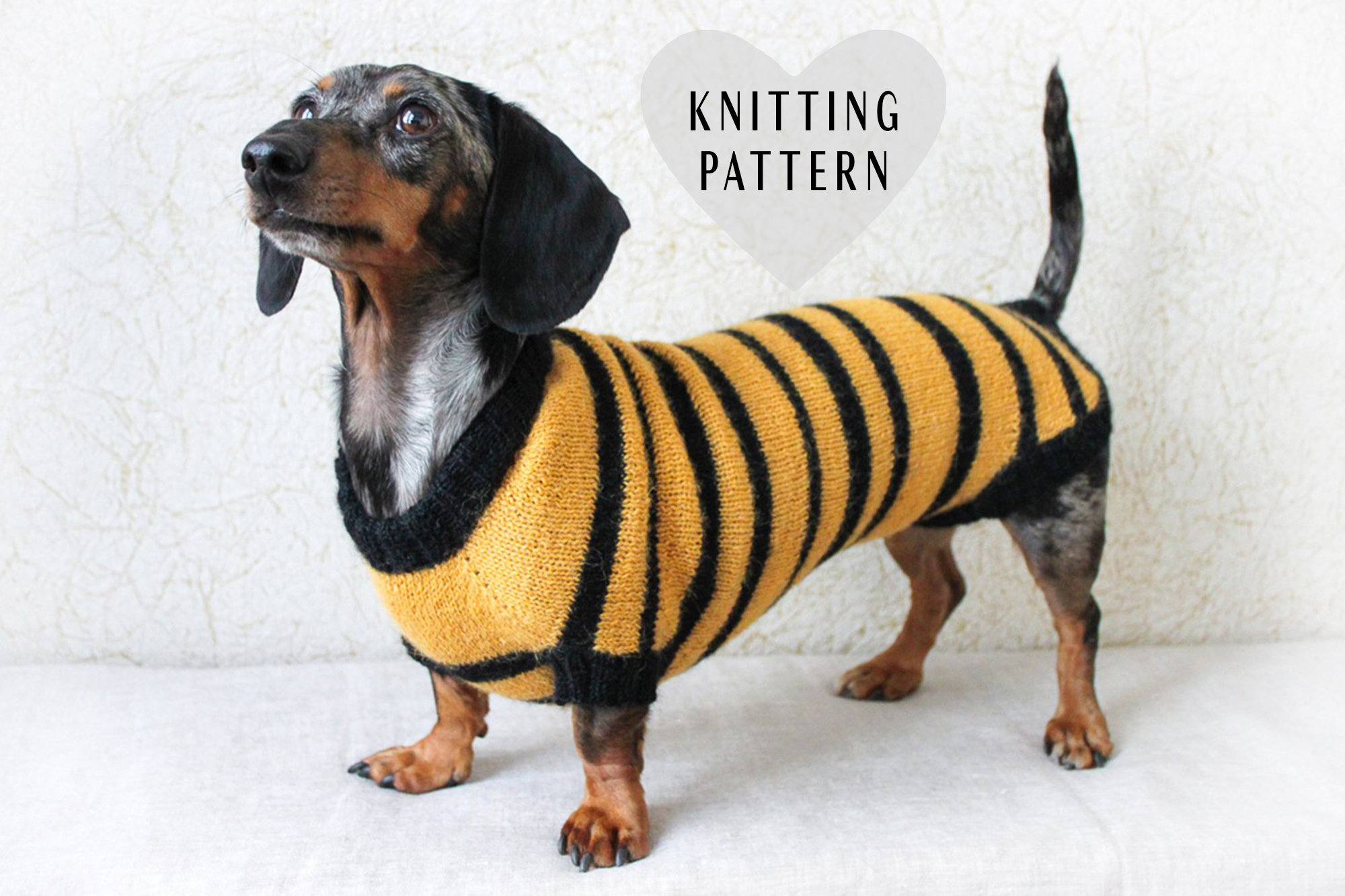 Knitting Pattern Dog Knitting Pattern Dog Bee Sweater Dachshund Costume Bee Sweater Dog Costume Pet Gift Dog Owner Gift Dog Lover Gift Dog Clothes Dogs