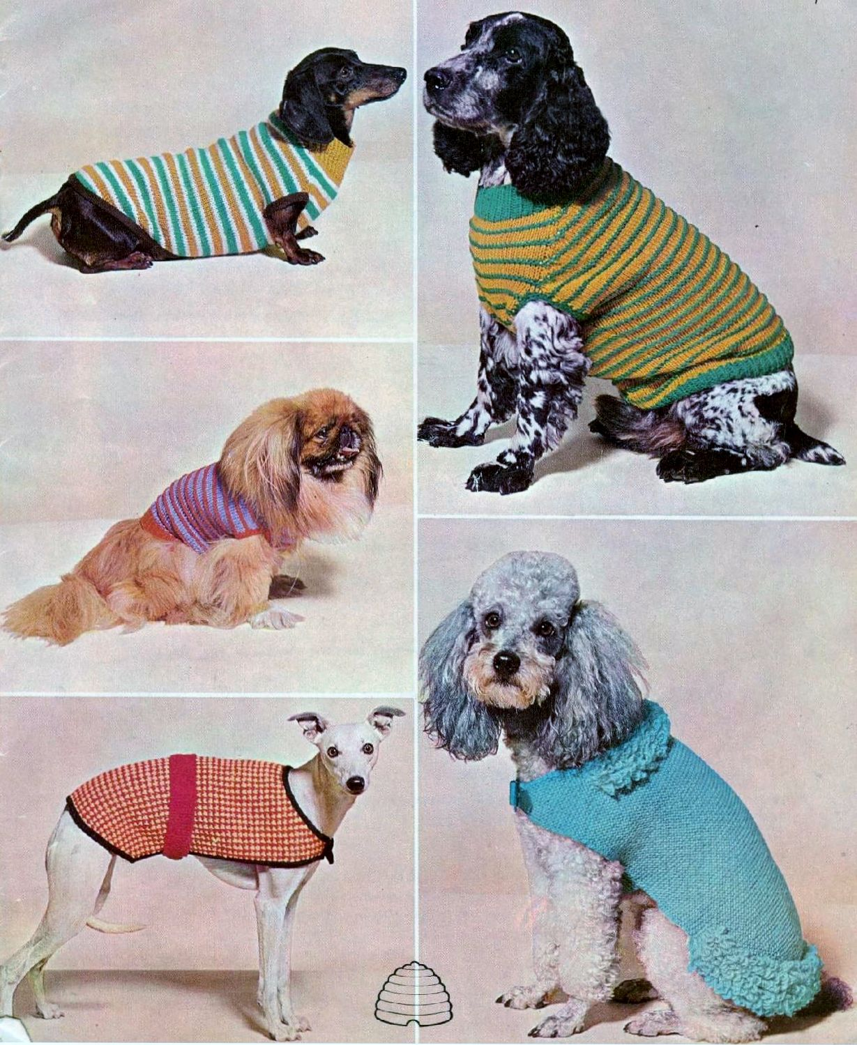 Knitting Pattern Dog Pdf Vintage Knitting Pattern Assorted Dog Coats Or Sweaters In Dk