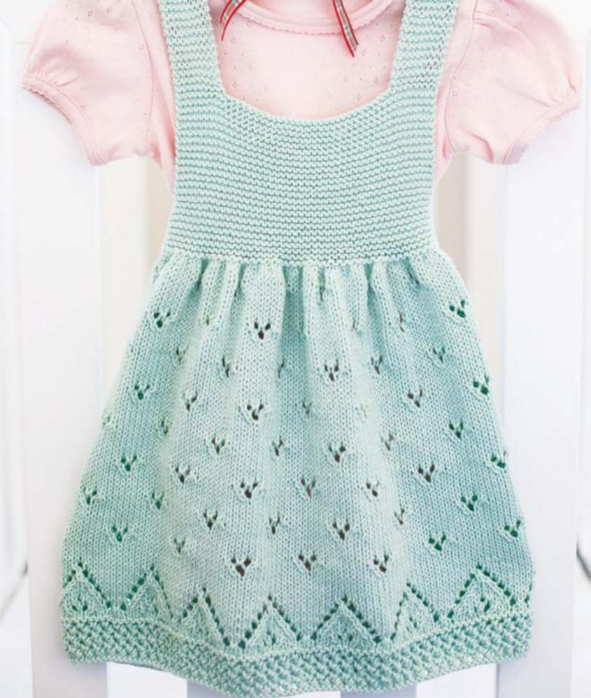 Knitting Pattern Dress Little Girls Knitted Pinafore Dress