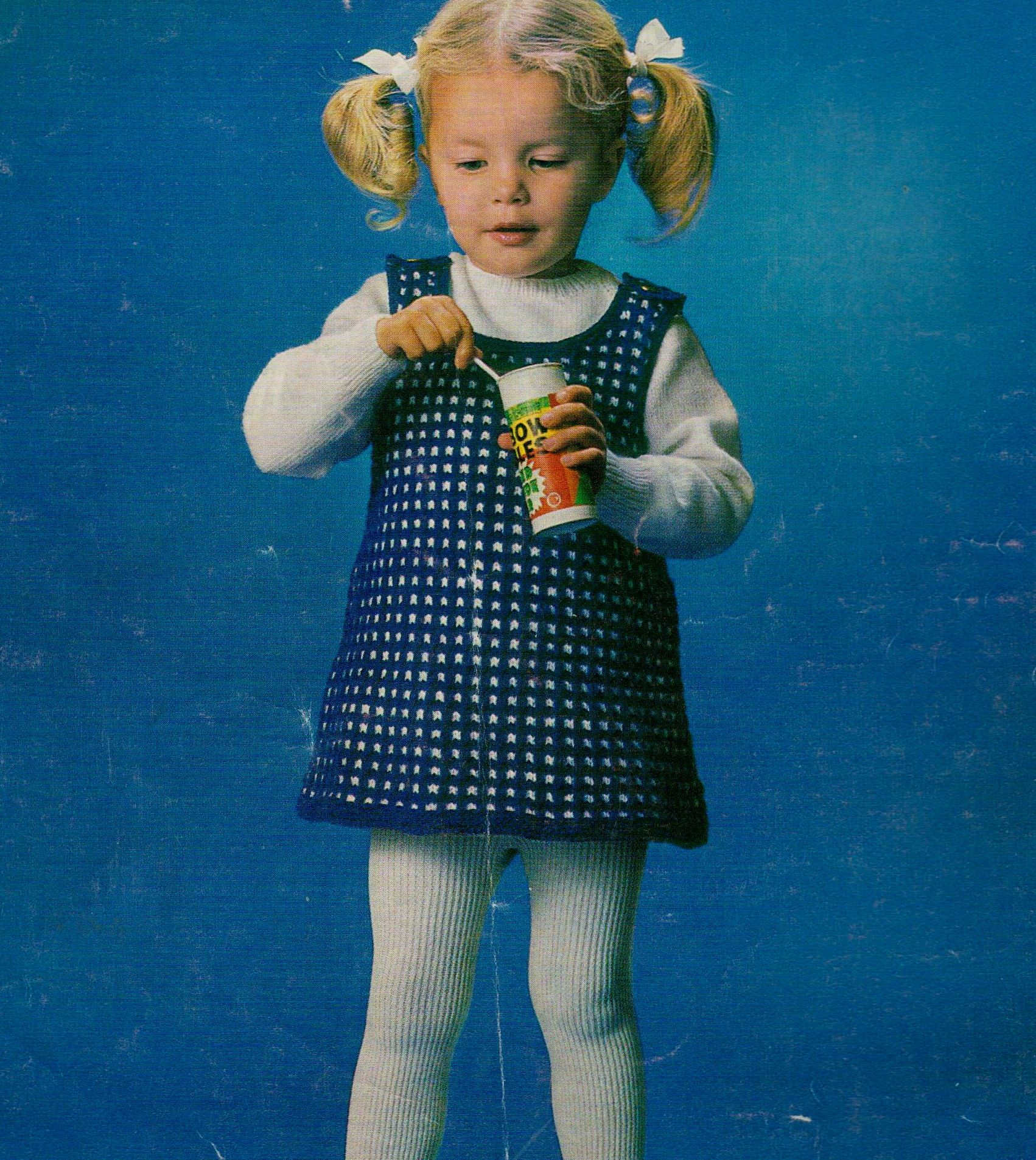 Knitting Pattern Dress Original Vintage Knitting Pattern Ba Toddler Dress And Sweater Jumper Chest 18 22 Double Knit